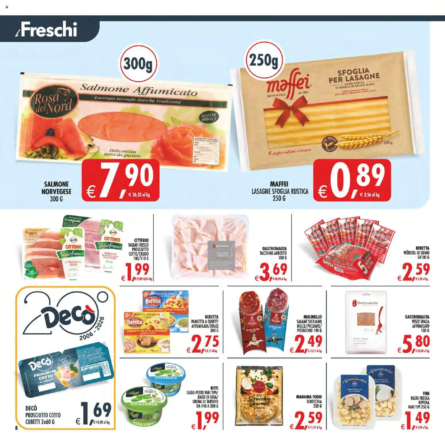 Volantino Decò del 11/08/2026 | Pagina: 10 | Prodotti: Wurstel, Pesto, Carne, Forno
