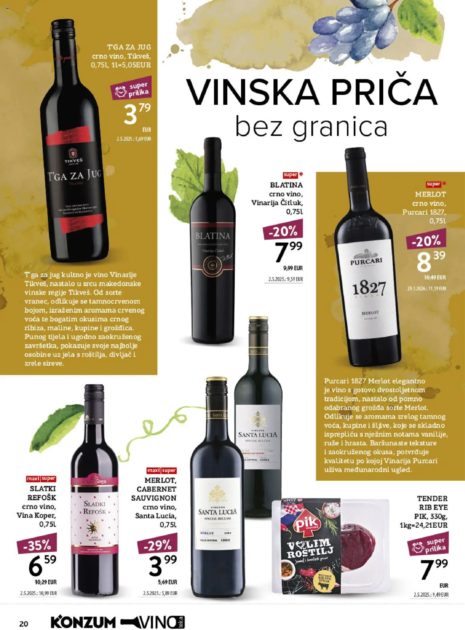 Konzum HR akciós ujság - amely érvényes a következő dátumtól: 2026.10.12. | Oldal: 20 | Termékek: Cabernet