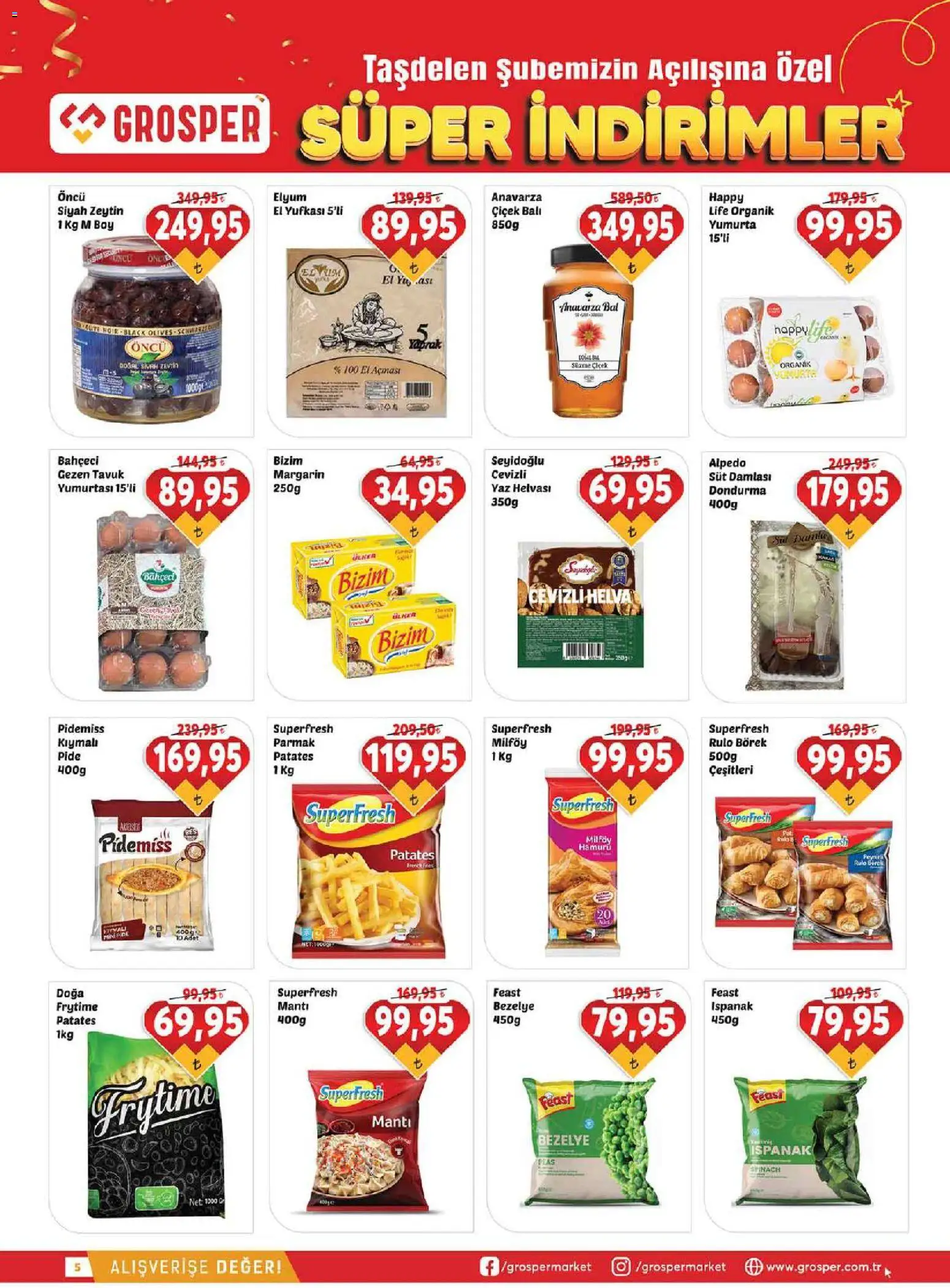 Grosper Katalog - 02 Eylül 2026 tarihinden itibaren geçerlidir | Sayfa: 5 | Ürünler: Yumurta, Ispanak, Dondurma, Bezelye