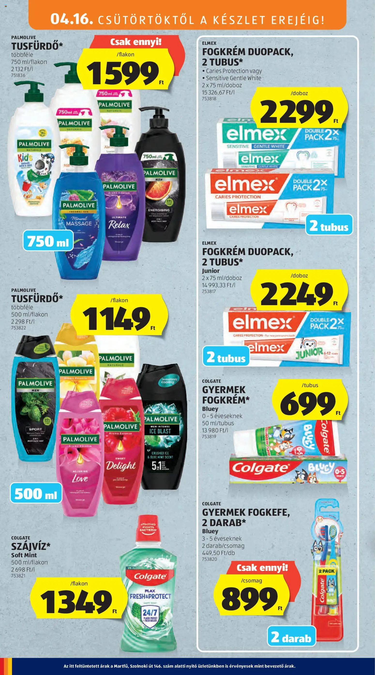 Aldi akciós ujság - amely érvényes a következő dátumtól: 16.04.2026 | Oldal: 12 | Termékek: Fogkrém