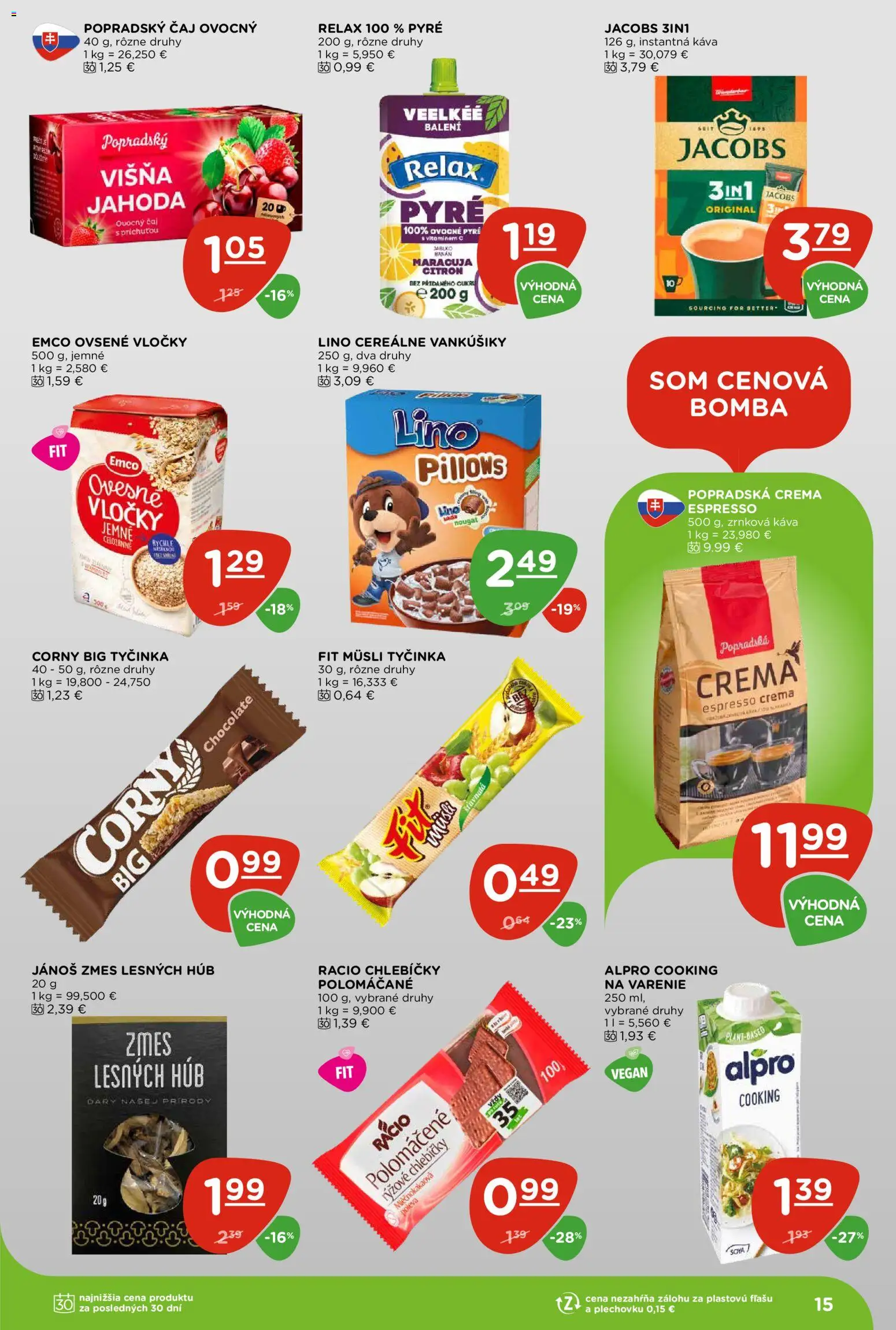 Nové Terno akcie – leták je platný od 17.09.2026 | Strana: 15 | Produkty: Müsli, Káva, Vločky, Alpro