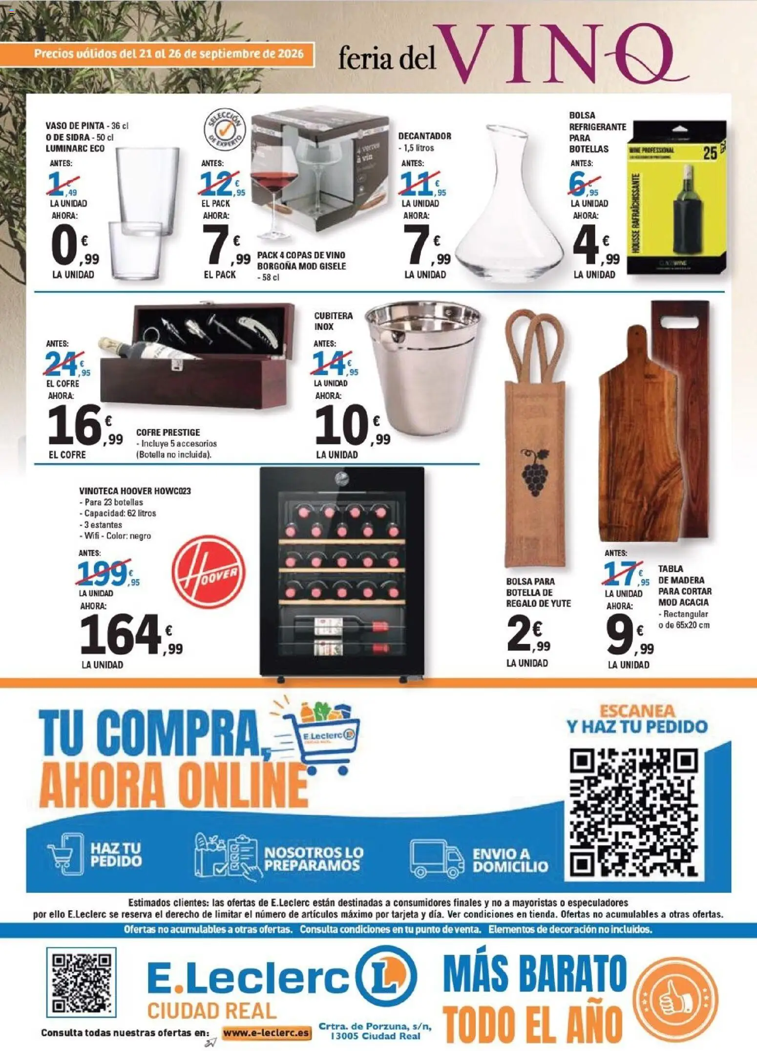 E.Leclerc - Ciudad Real │ válido desde el 21/09/2026 | Página: 4 | Productos: Vino, Sidra, Bolsa, Decoración