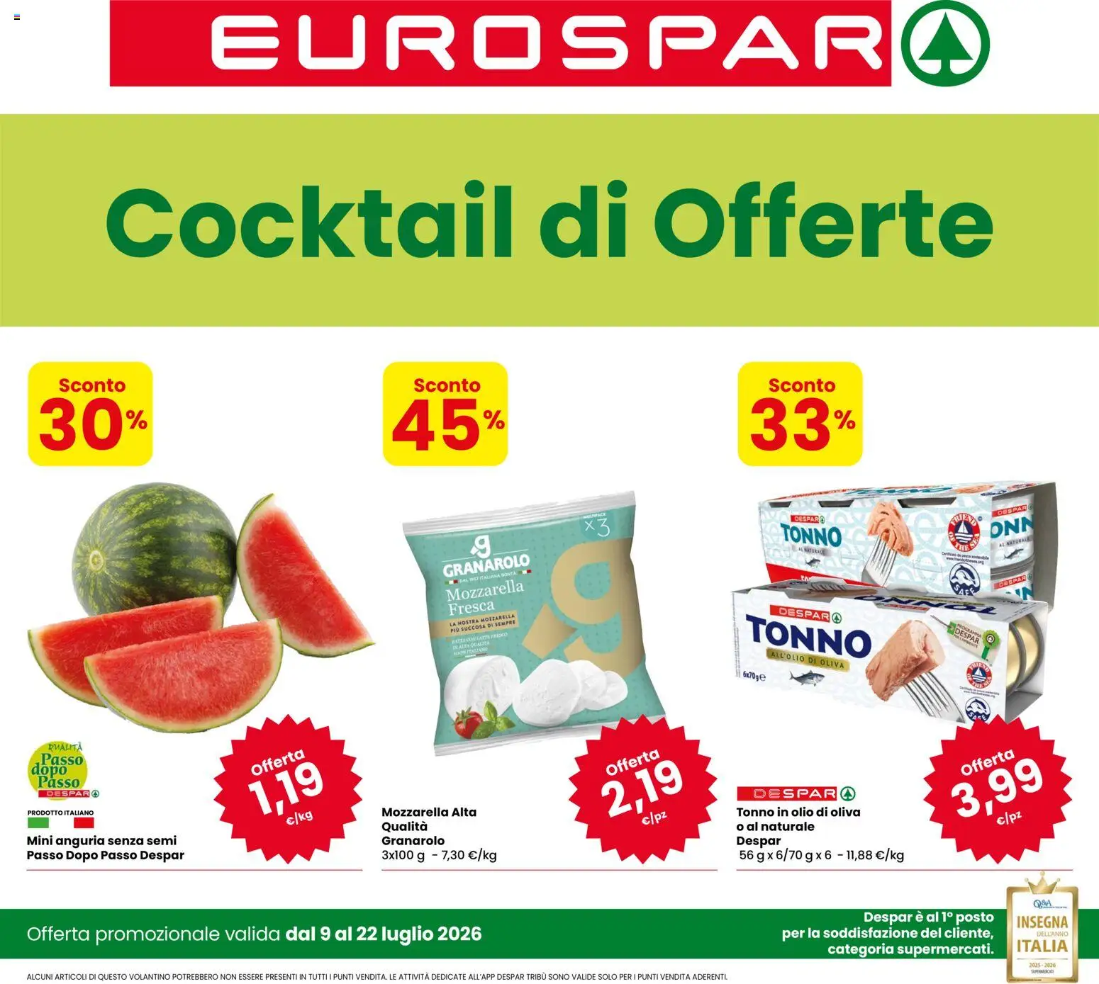 Volantino Eurospar del 09/07/2026 | Pagina: 1