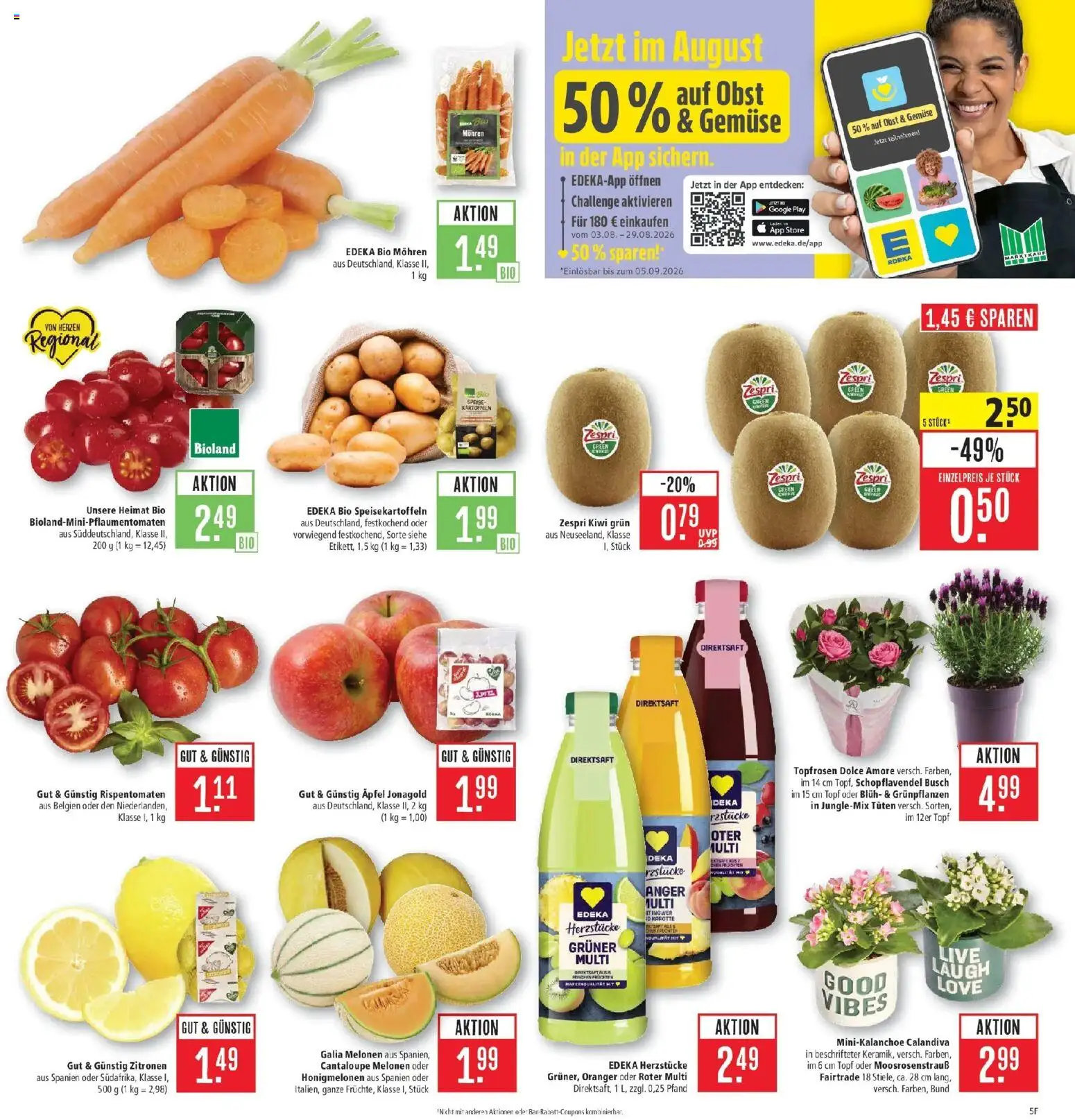 Marktkauf Prospekt Böblingen (ab 10.08.2026) » Angebote online | Seite: 5 | Produkte: Äpfel, Mohren, Kiwi, Karotte