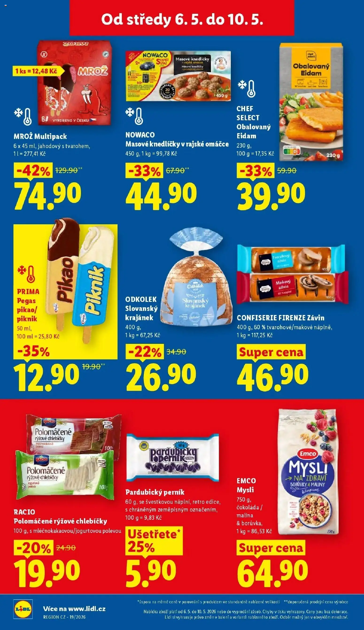 Lidl aktuální leták od 06.05.2026 | Strana: 18 | Produkty: Emco Mysli, Čokoláda, Borůvky, Maliny