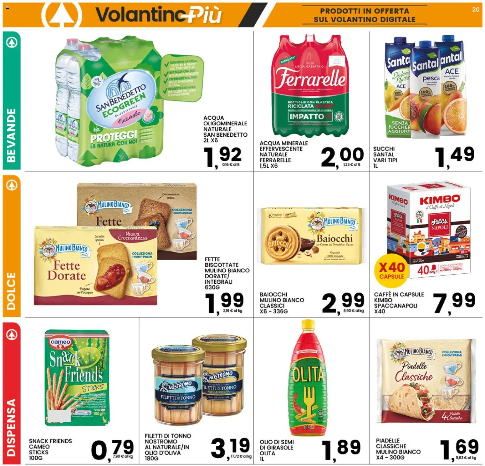Volantino Interspar del 18.06.2026 | Pagina: 20 | Prodotti: Tonno al naturale, Caffe in capsule, Acqua minerale, Bottiglia