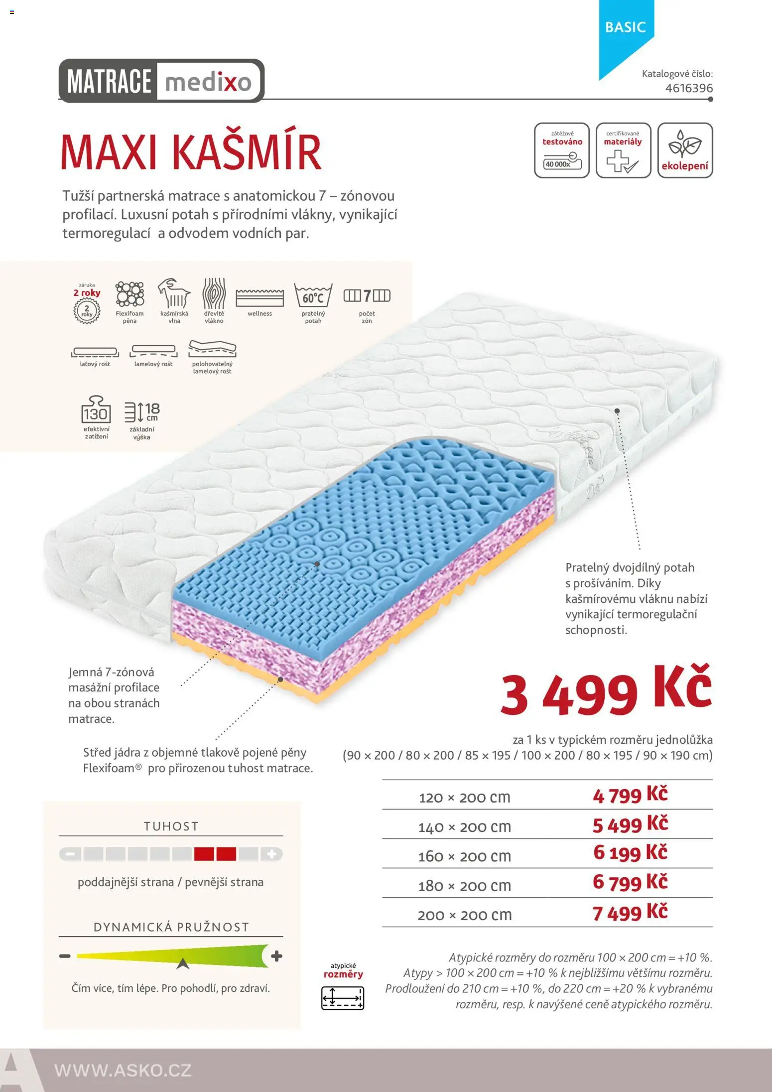 ASKO nábytek leták - Nabídka matrací od 01.01.2026 | Strana: 22 | Produkty: Matrace, Rošt, Pěna