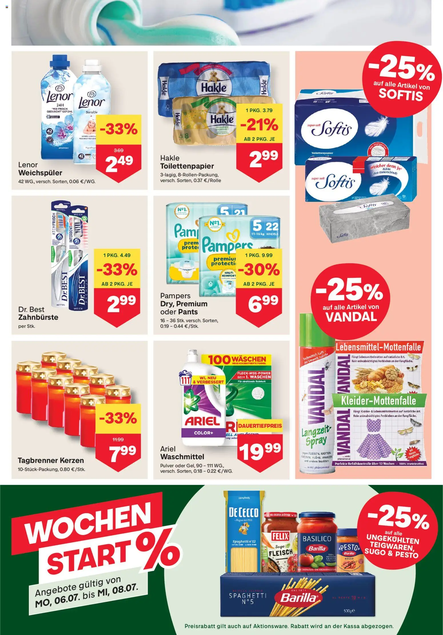 MPREIS Flugblatt gültig ab 02.07.2026 | Seite: 11 | Produkte: Hajdina liszt, Zahnbürste, Weichspüler, Waschmittel