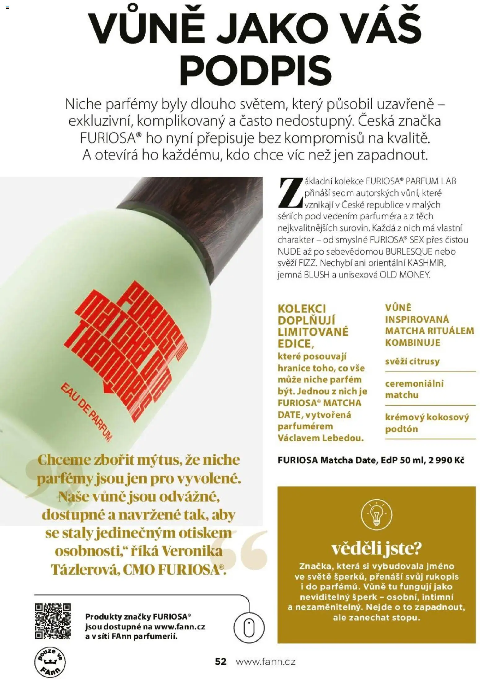 FAnn parfumerie katalog Podzim 2026 od 01.09.2026 | Strana: 52 | Produkty: Parfémy, Matcha, Citrusy, Parfém