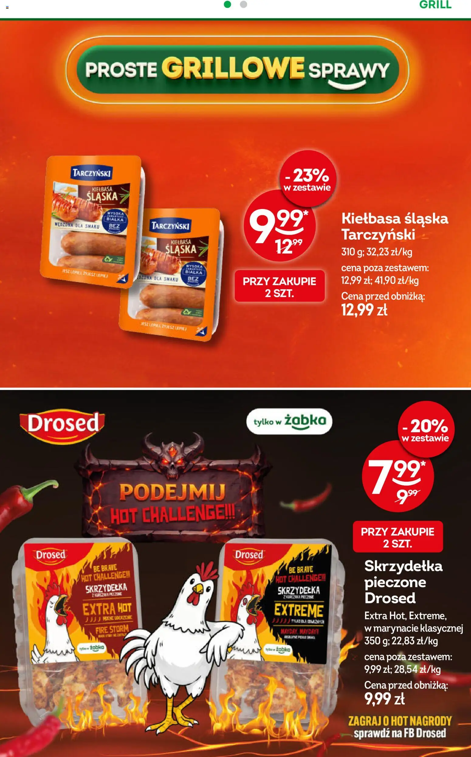 Żabka gazetka od 29.07.2026 | Strona: 22 | Produkty: Kiełbasa, Grill, Kiełbasa śląska, Skrzydełka