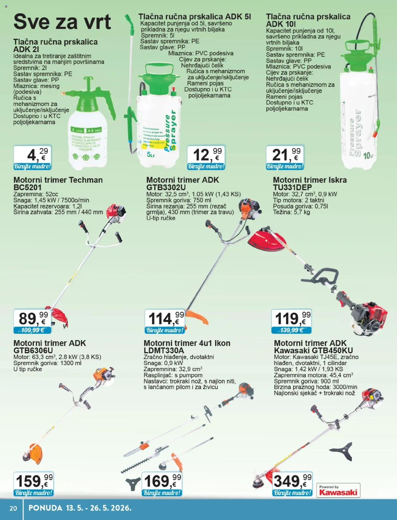 KTC katalog | vrijedi od 13.05.2026 | Stranica: 20 | Proizvodi: Nož, Trimer, Pojas, Rezač
