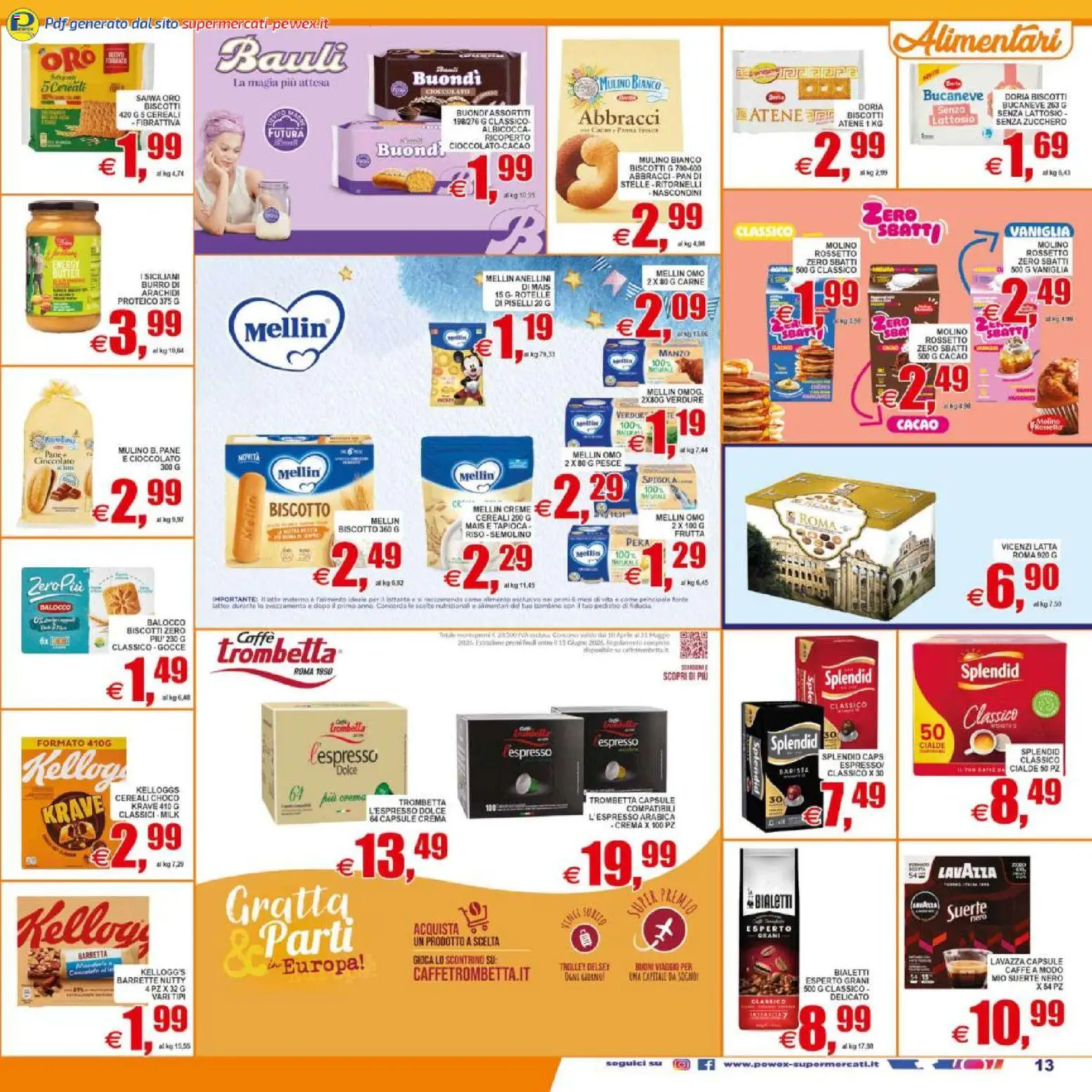 Volantino Pewex del 08.05.2026 | Pagina: 13 | Prodotti: Rossetto, Caffè, Barretta, Spigola
