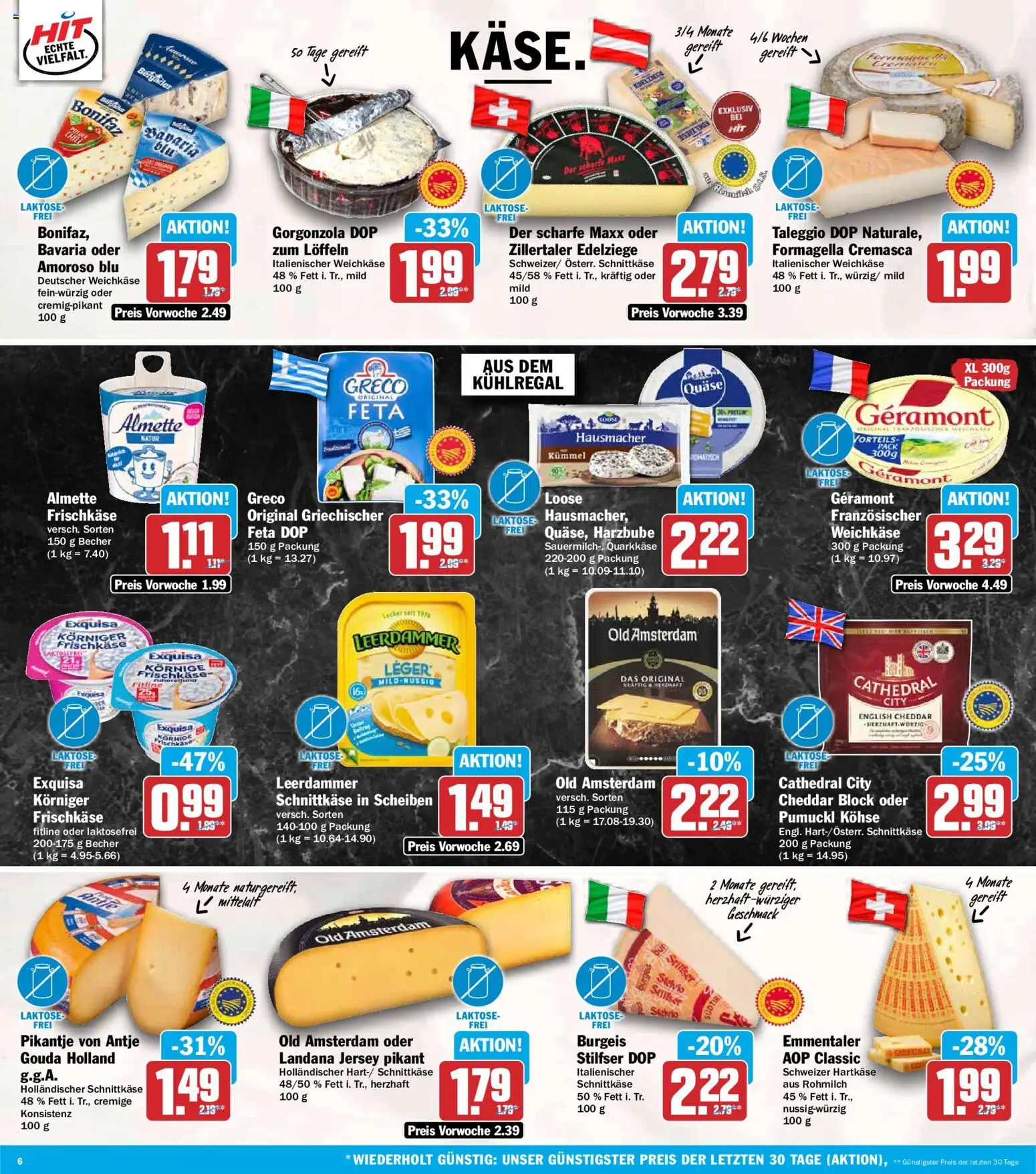 HIT Prospekt – gültig ab 31.08.2026 | Seite: 6 | Produkte: Geramont, Almette, Exquisa, Frischkase
