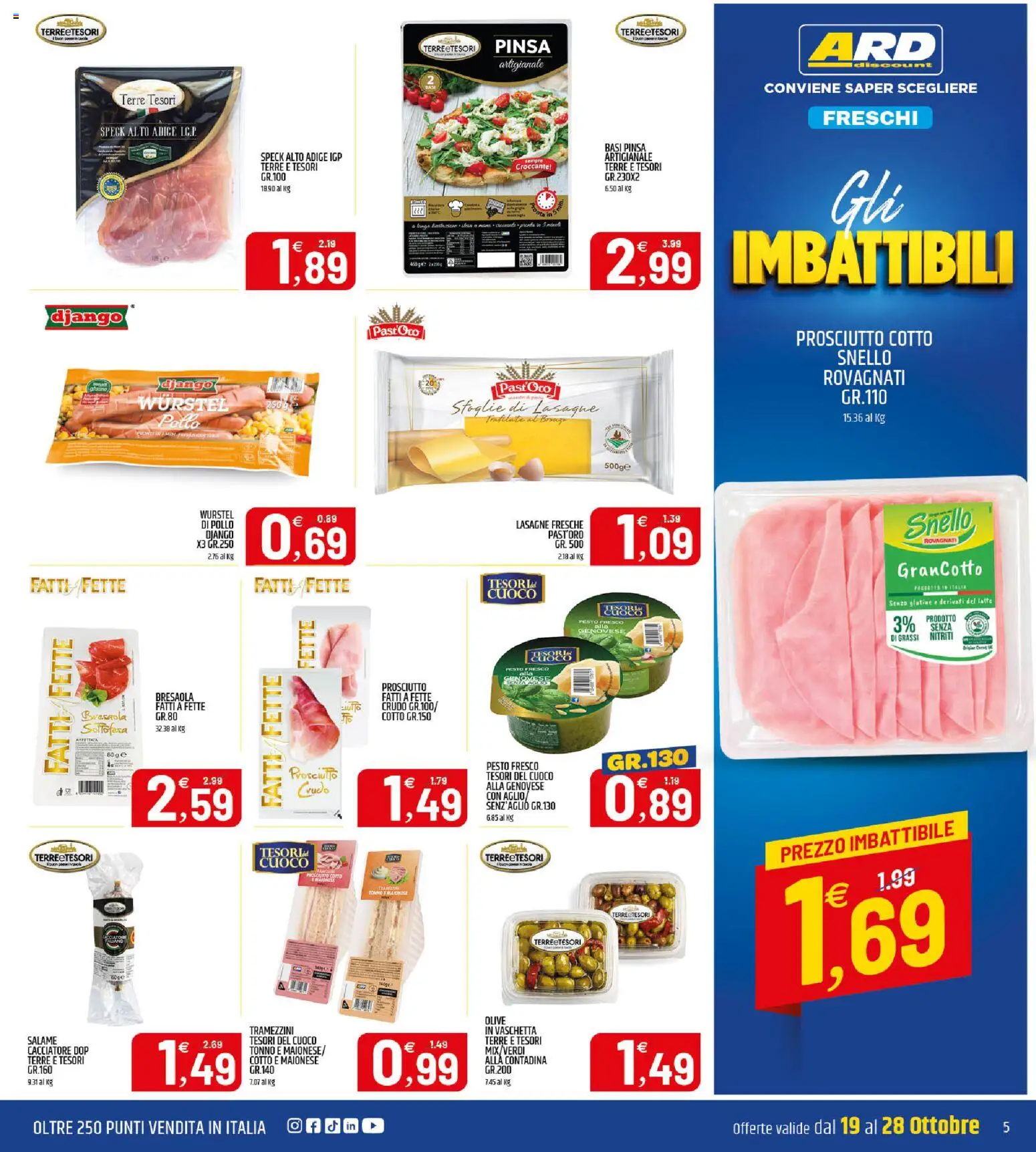 Volantino ARD Discount del 19/10/2026 | Pagina: 5 | Prodotti: Bresaola, Maionese, Tonno, Lasagne