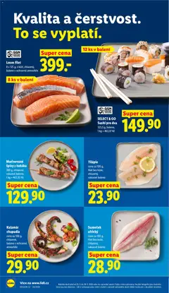 Náhled letáku Losos filet, 8 x 125 g, s kůží, chlazený, baleno v ochranné atmosféře od 25.06.2026 | Strana: 16
