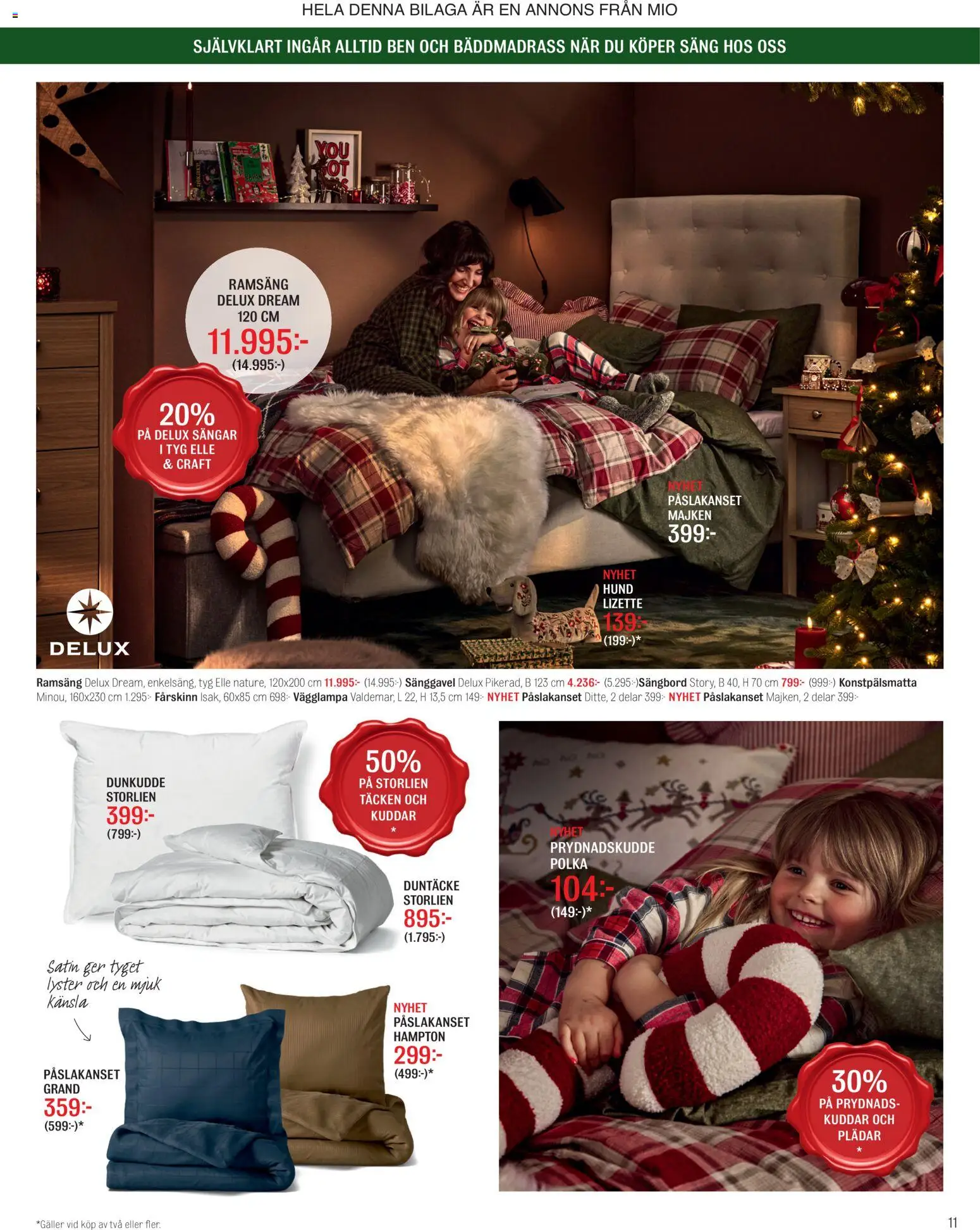 Mio reklamblad aktuell från 20/10/2026 | Sida: 11 | Produkter: Bäddmadrass, Prydnadskudde, Sänggavel, Säng