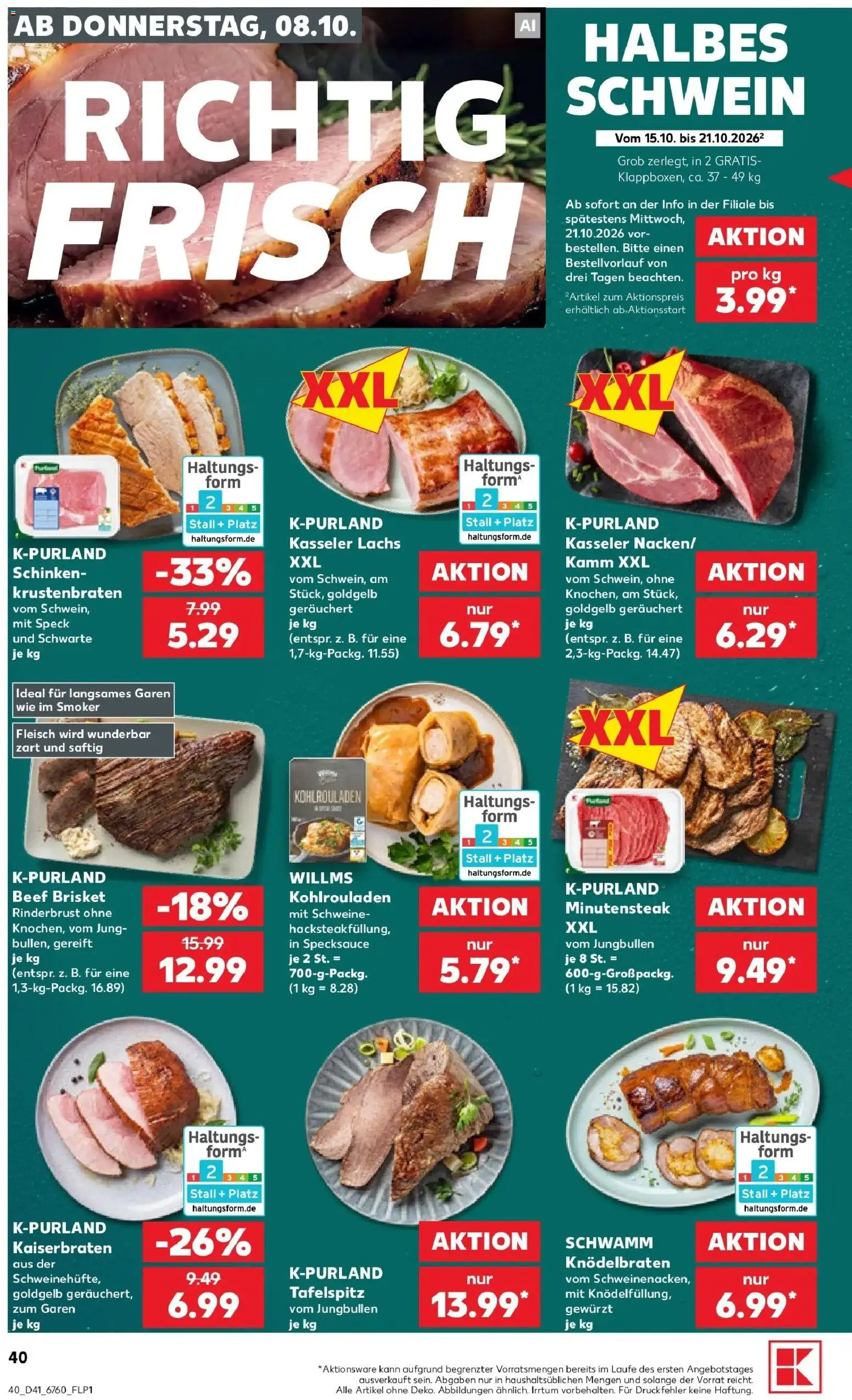 Prospekt Kaufland ab 05.10.2026 » Angebote Online zum Blättern | Seite: 50 | Produkte: Tafelspitz, Krustenbraten, Lachs, Fleisch
