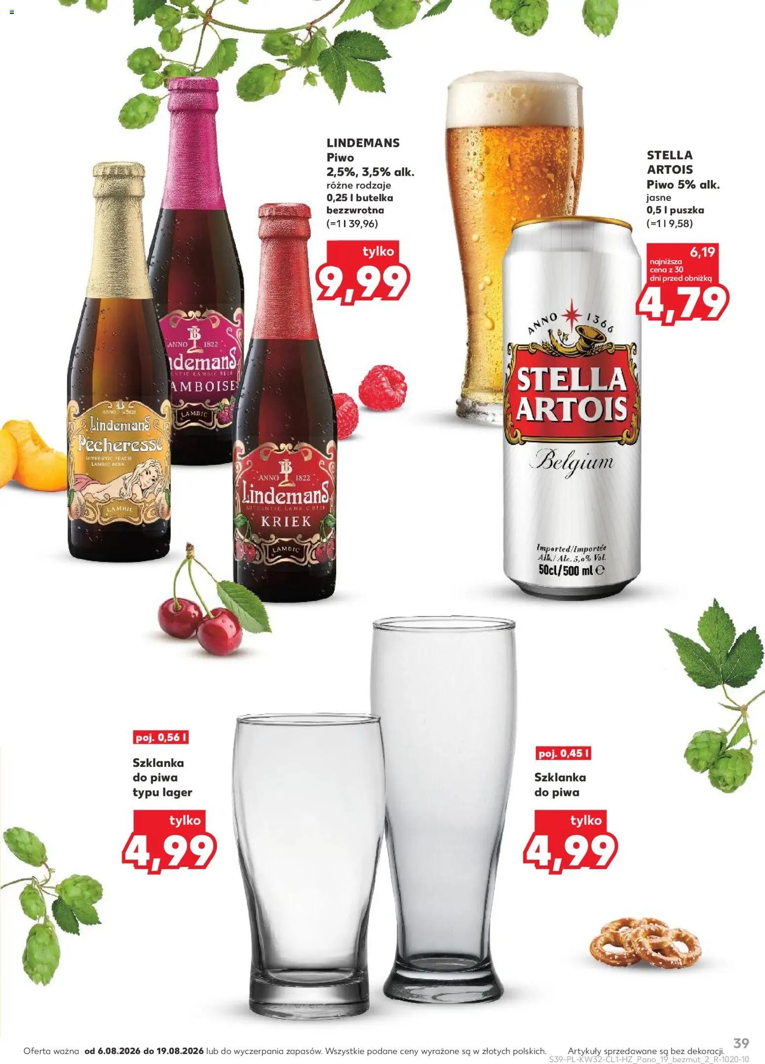 Kaufland Polsko leták - Barek od 06.08.2026 | Strana: 39 | Produkty: Stella Artois