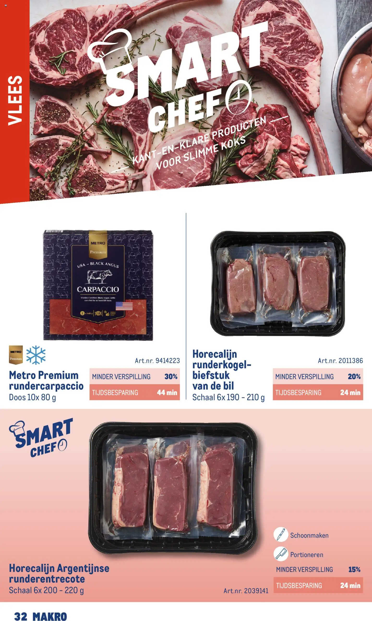 {H1} | Pagina: 32 | Producten: Vlees, Schaal, Runderentrecote, Carpaccio