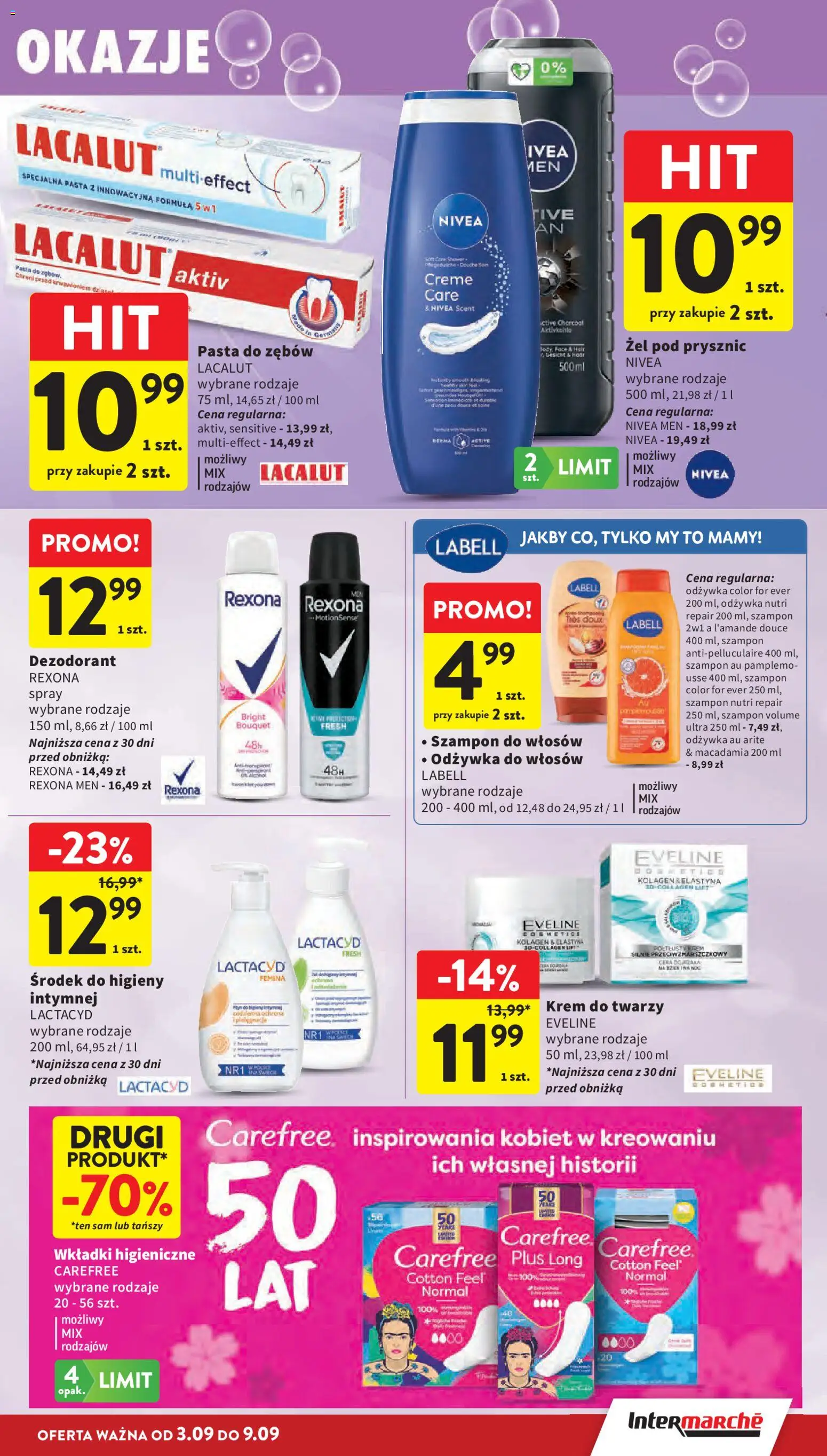 Intermarche gazetka od 03.09.2026 | Strona: 37 | Produkty: Odżywka, Żel pod prysznic, Krem, Krem do twarzy