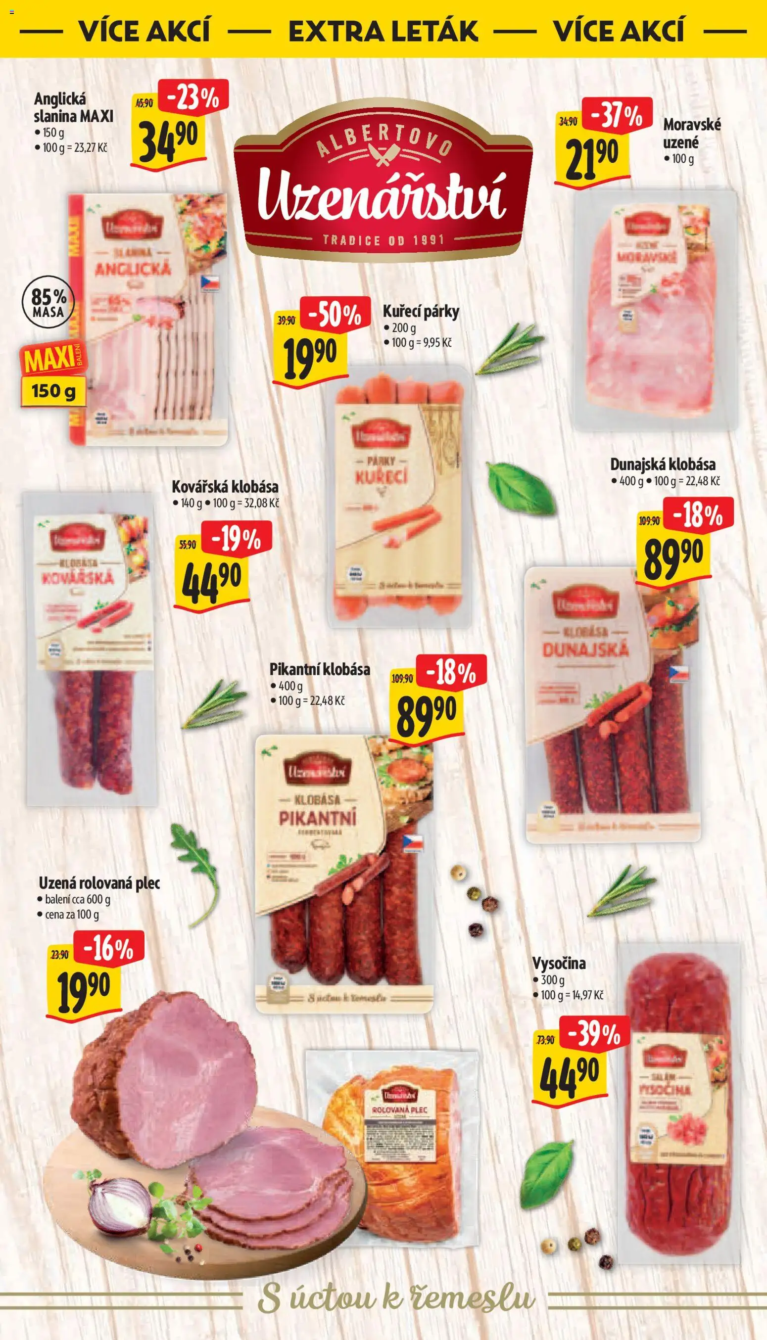 Albert leták - Supermarket  Bohnice od 28.10.2026 | Strana: 40 | Produkty: Klobása, Anglická slanina, Vysočina, Moravské uzené