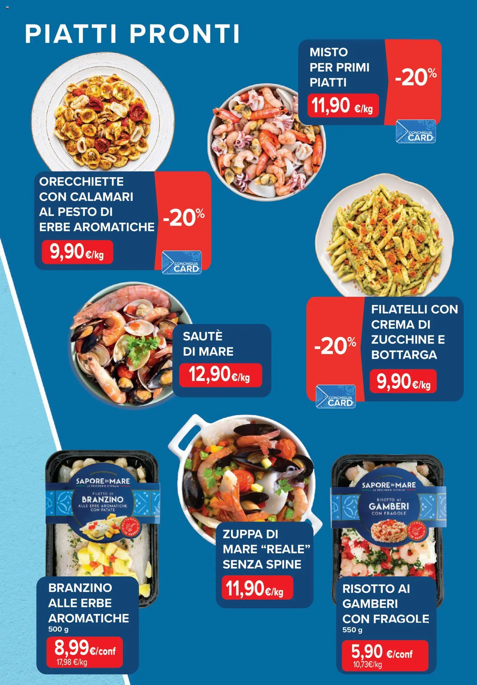 Volantino Sapore di mare del 01/10/2026 | Pagina: 3 | Prodotti: Piatti pronti, Filetto, Branzino, Calamari