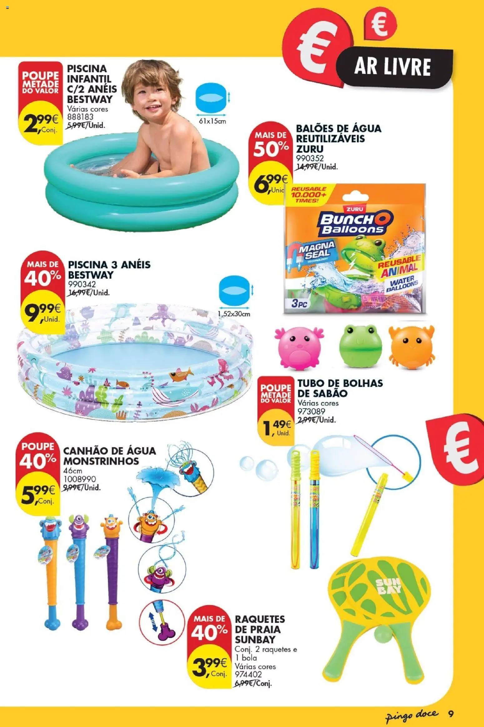 Pingo Doce Bazar Grandes Oportunidades │ válido de 21/07/2026 | Página: 9 | Produtos: Agua, Piscina, Sabão