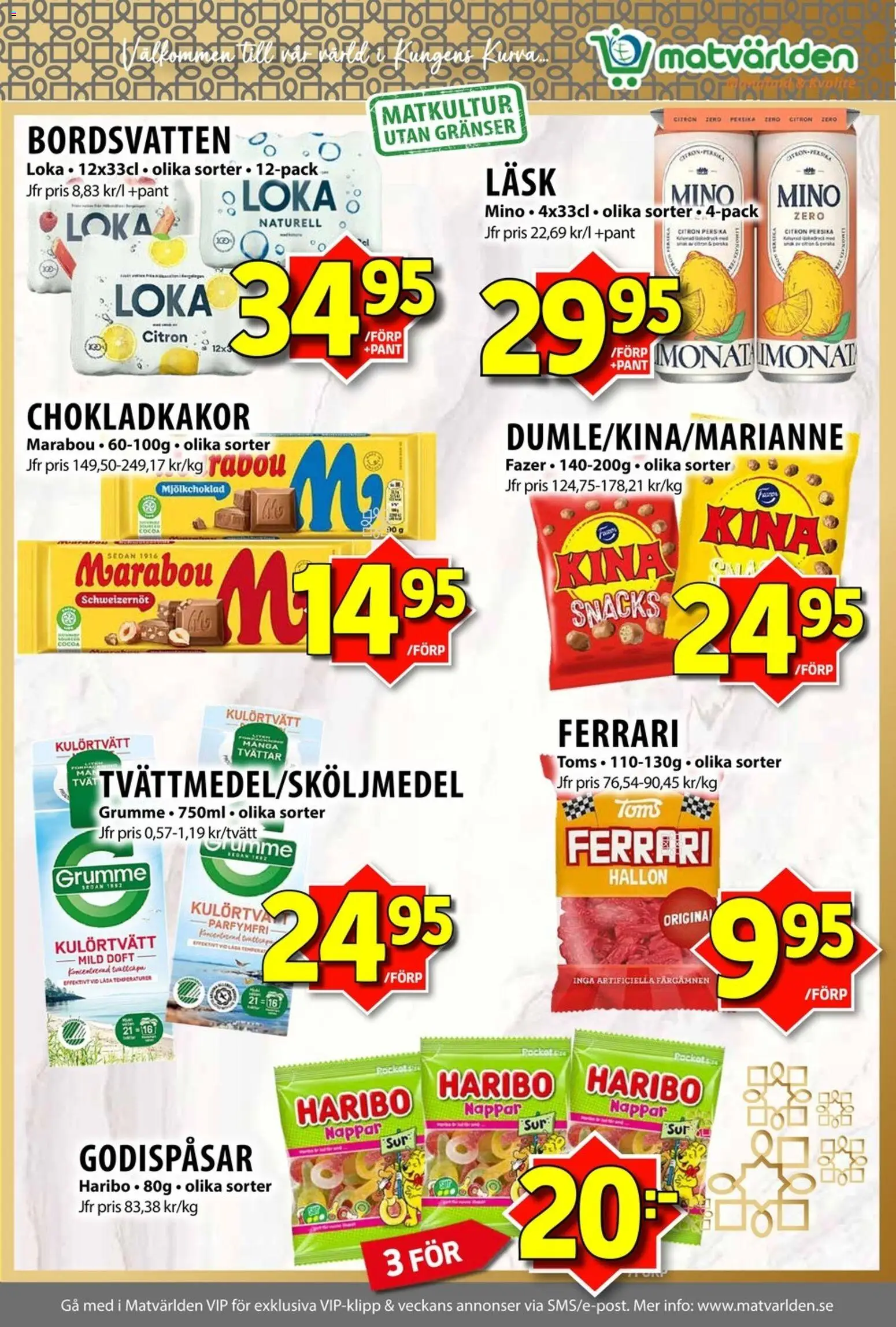 Matvärlden reklamblad aktuell från 26/10/2026 | Sida: 8 | Produkter: Doft, Persika, Snacks, Chokladkakor