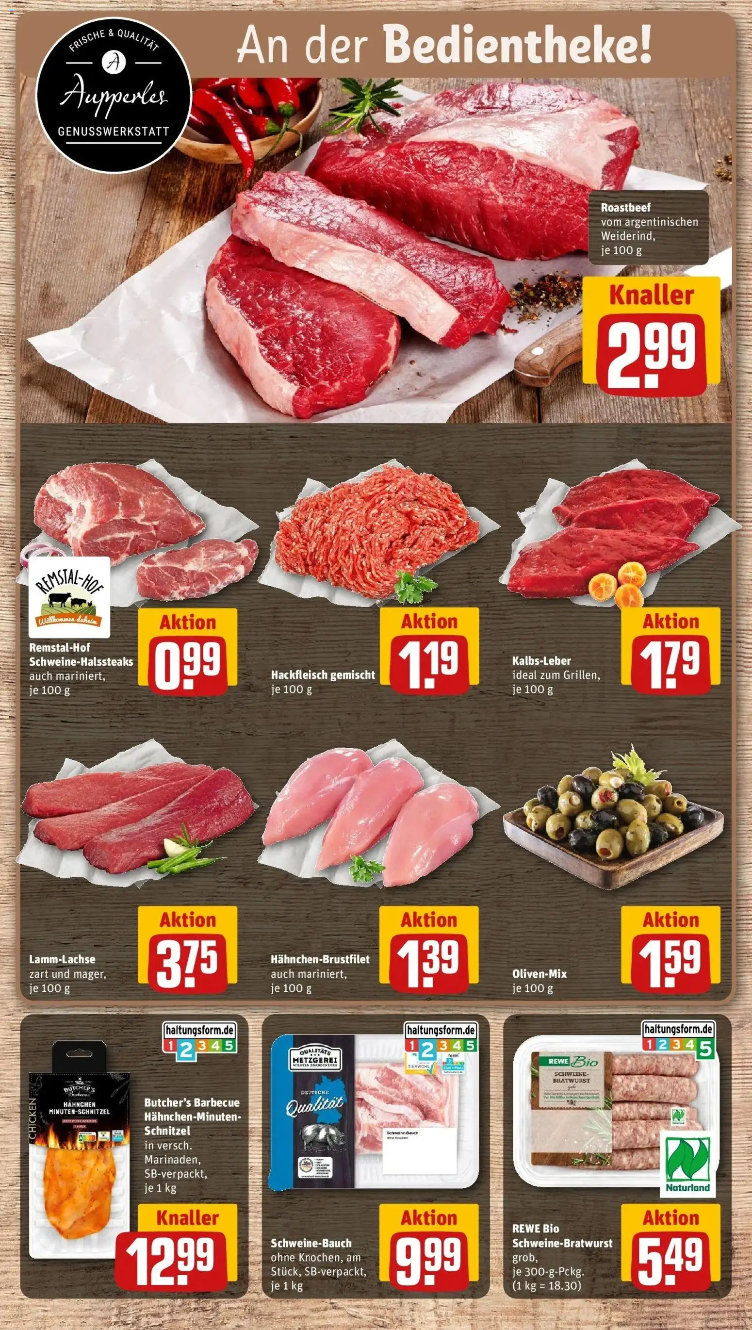 Rewe Prospekt Waiblingen / Hegnach – gültig ab 10.08.2026 | Seite: 6 | Produkte: Hahnchen, Bratwurst, Roastbeef, Kalbsleber