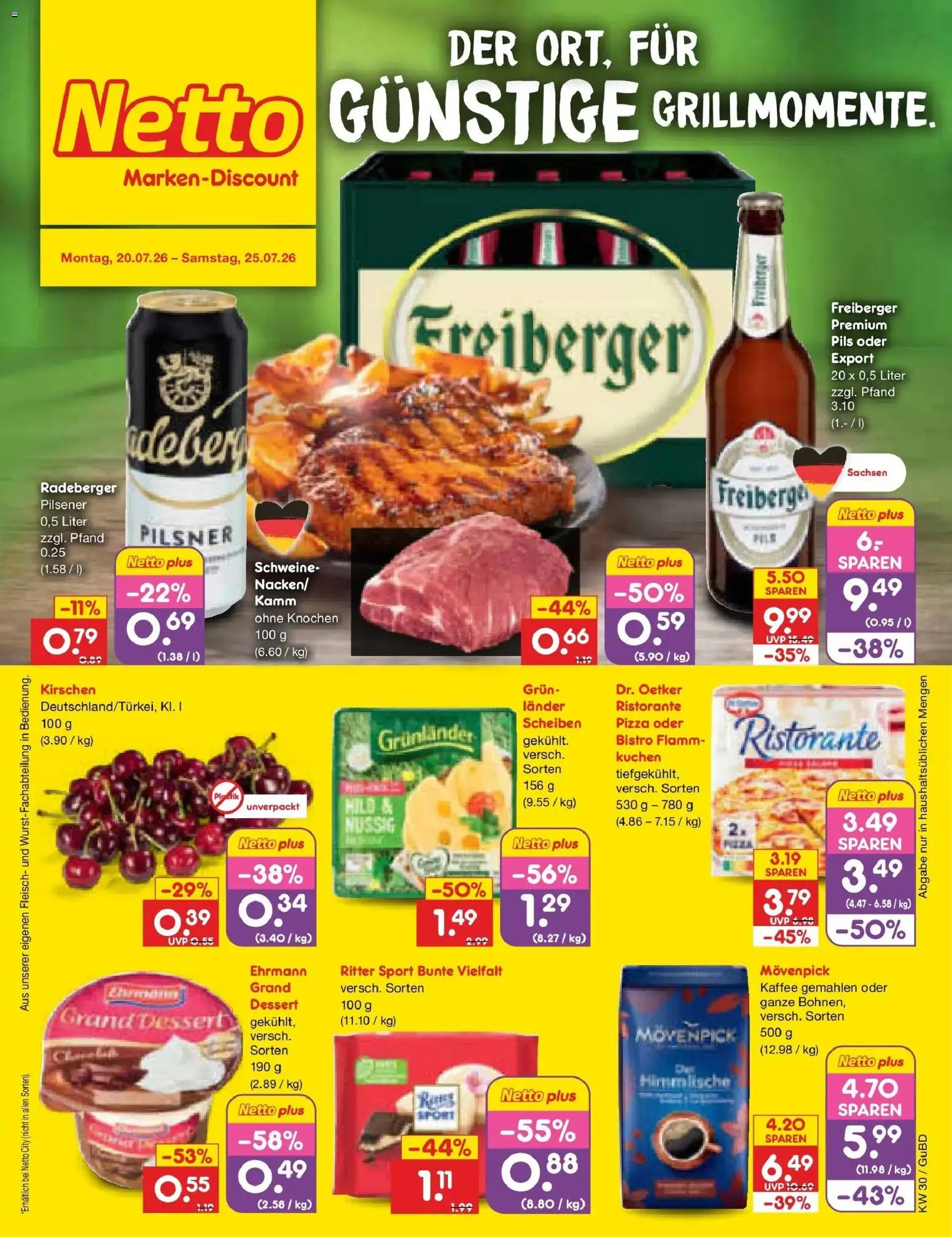 Netto Marken-Discount Prospekt Augustusburg – gültig ab 20.07.2026 | Seite: 1 | Produkte: Ristorante, Kaffee, Ritter sport, Grunlander