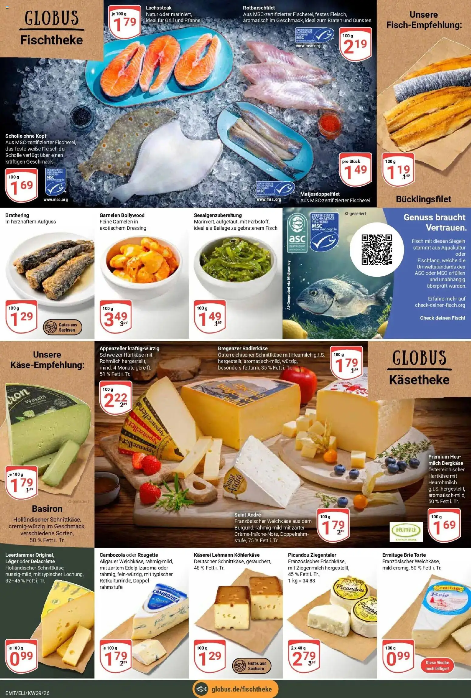 Globus Prospekt Mittelhausen (ab 21.09.2026) » Angebote online | Seite: 11 | Produkte: Grill, Milch, Dressing, Leerdammer