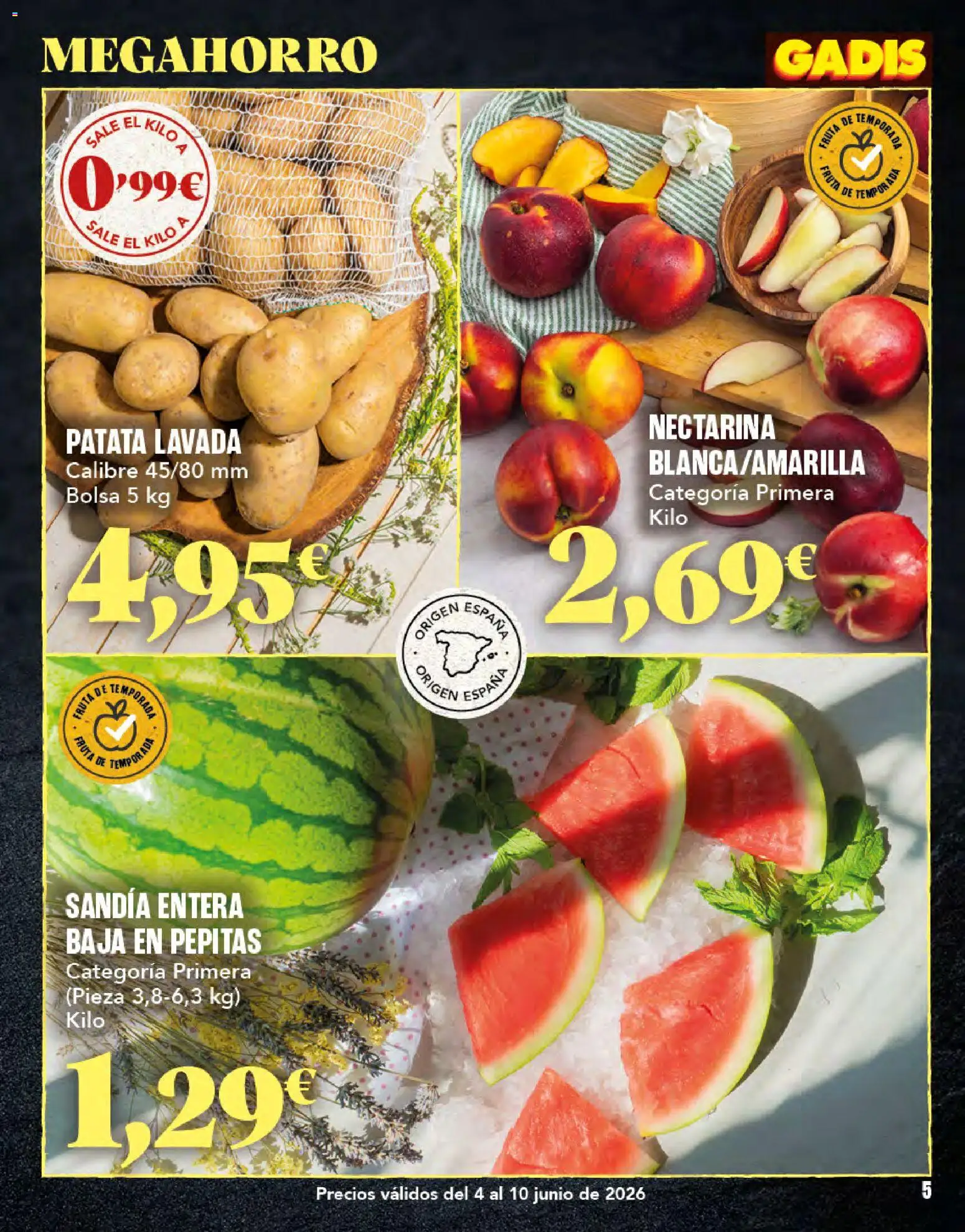 Gadis folleto │ válido desde el 04.06.2026 | Página: 5 | Productos: Bolsa, Sandía