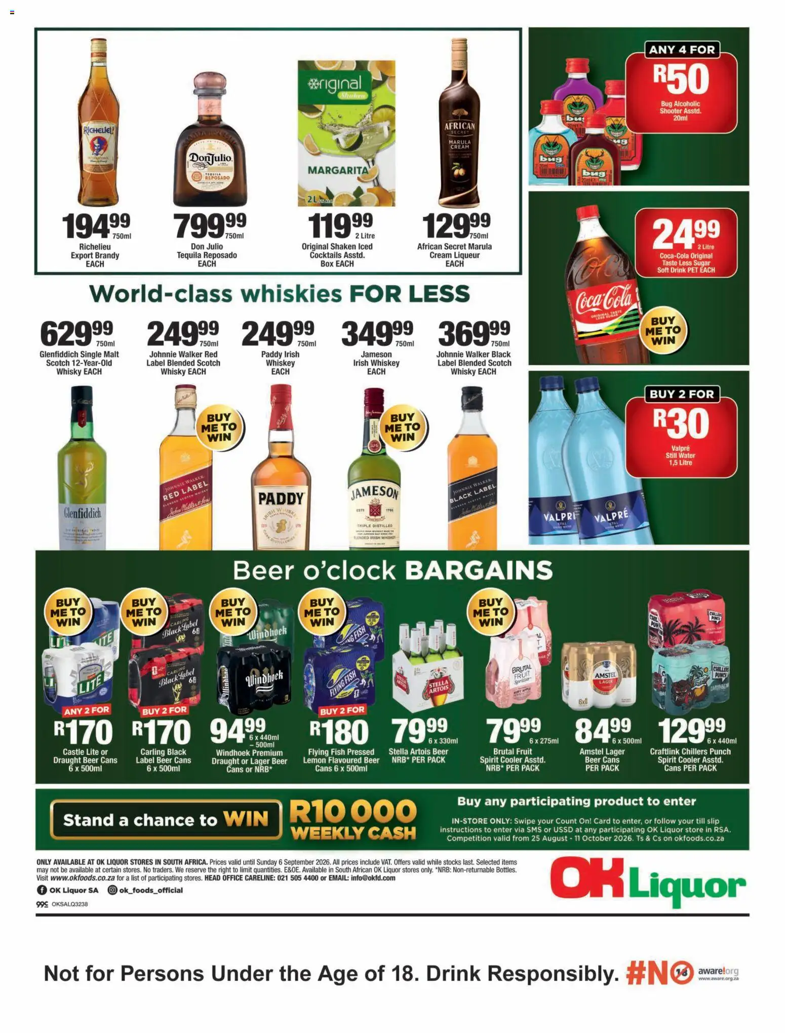 New OK Foods catalogue – valid from 25/08/2026 | Page: 2 | Products: Cooler, Beer, Water, Lemon