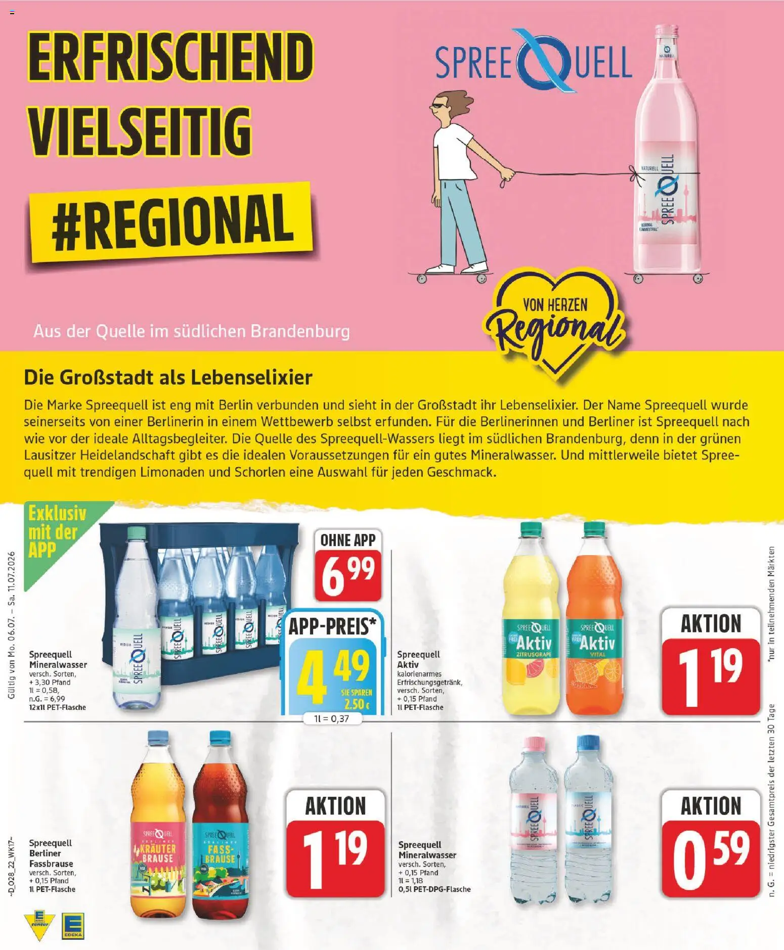 Edeka Prospekt – gültig ab 06.07.2026 | Seite: 22 | Produkte: Berliner, Mineralwasser, Fassbrause