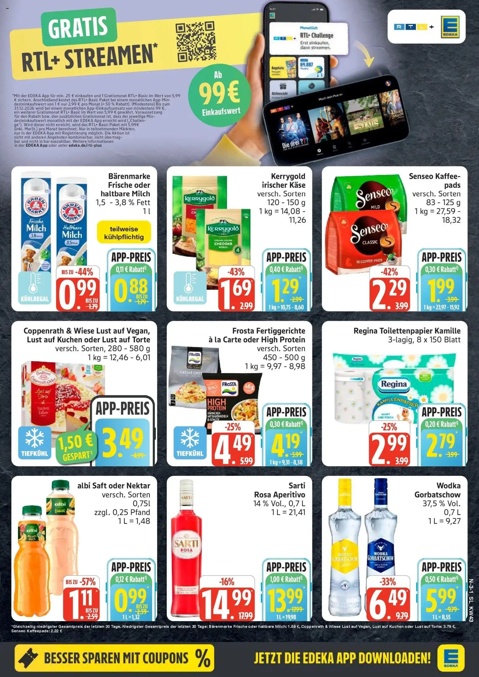 Edeka Prospekt Schleswig (ab 19.10.2026) » Angebote Online | Seite: 3 | Produkte: Frosta, Senseo kaffeepads, Saft, Wodka