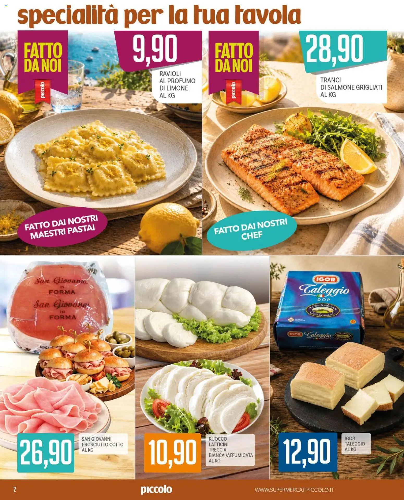 Volantino Piccolo del 27/07/2026 | Pagina: 2 | Prodotti: Prosciutto Cotto, Salmone, Prosciutto, Ravioli