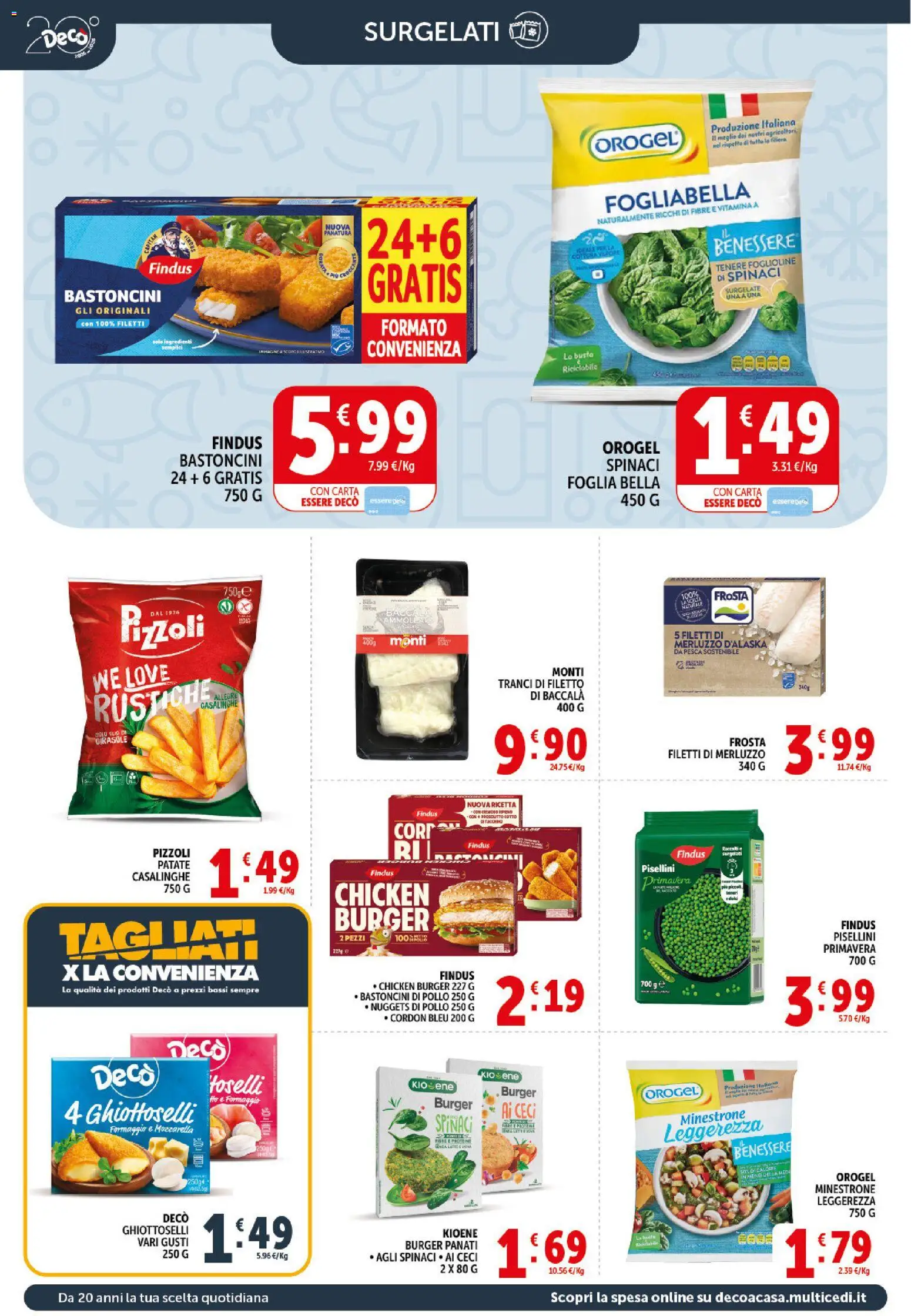 Volantino Decò del 20.05.2026 | Pagina: 14 | Prodotti: Merluzzo, Nuggets, Formaggio, Pesca