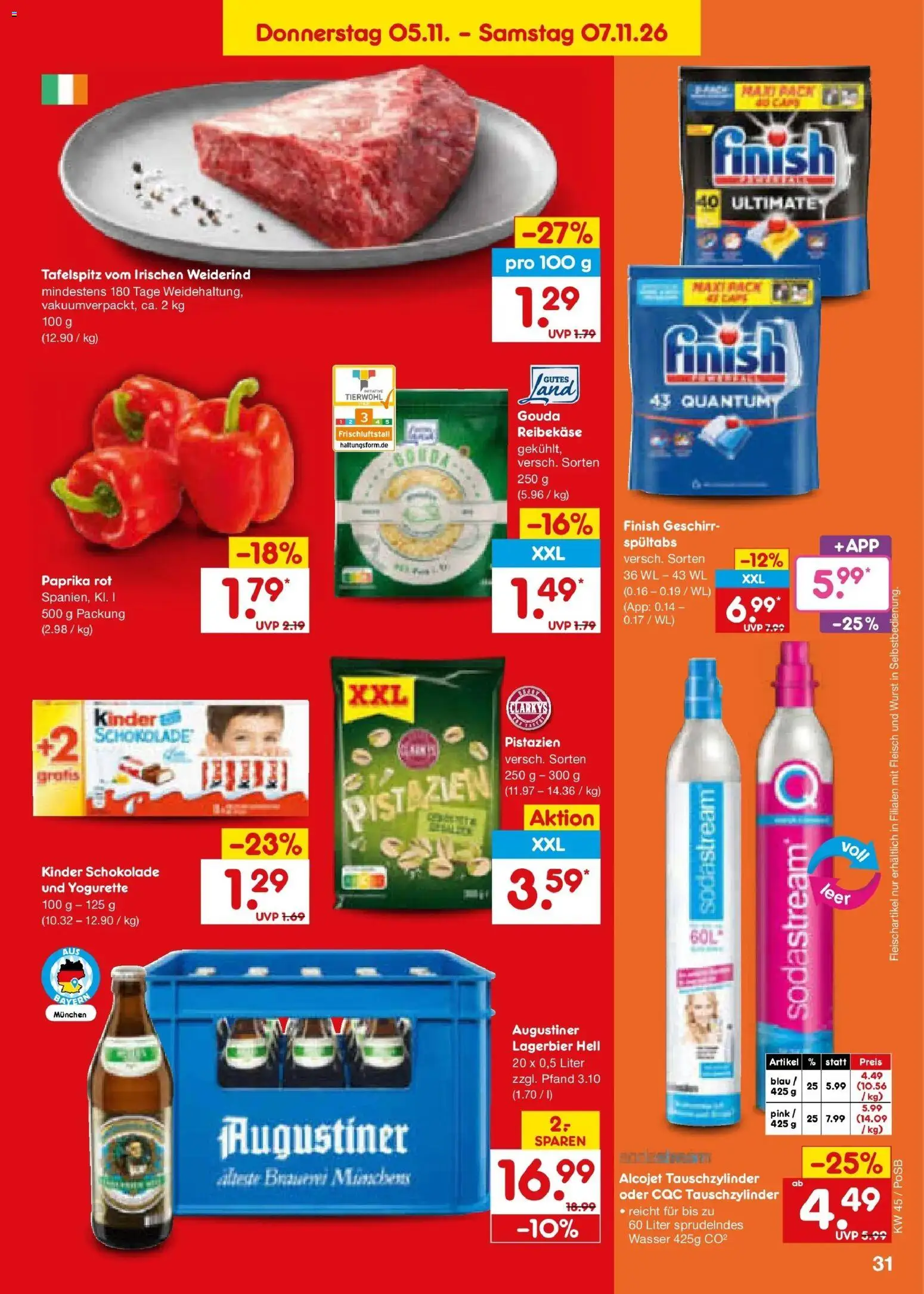 Netto Marken-Discount Prospekt Amberg (ab 02.11.2026) » Angebote | Seite: 47 | Produkte: Tafelspitz, Pistazien, Paprika, Wurst