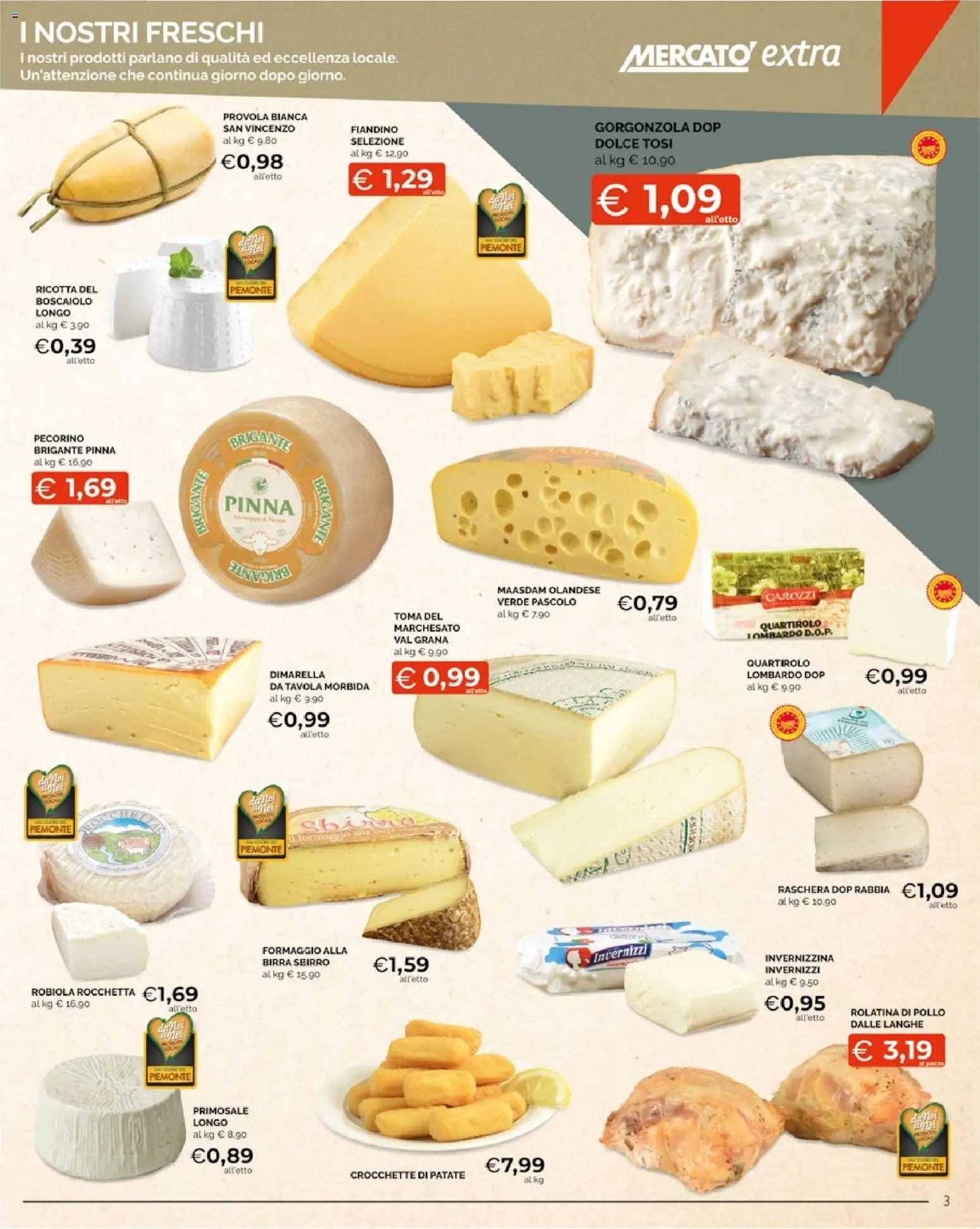 Volantino Mercatò del 25.05.2026 | Pagina: 3 | Prodotti: Pollo, Crocchette, Gorgonzola, Pecorino