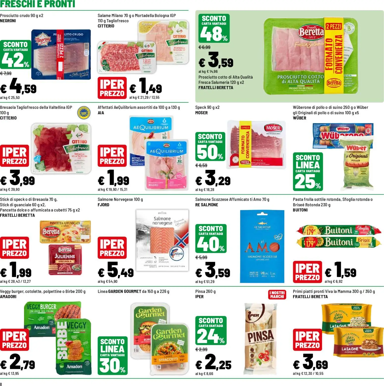 Volantino Iper del 12/10/2026 | Pagina: 8 | Prodotti: Prosciutto Cotto, Pollo, Piatti, Taglio
