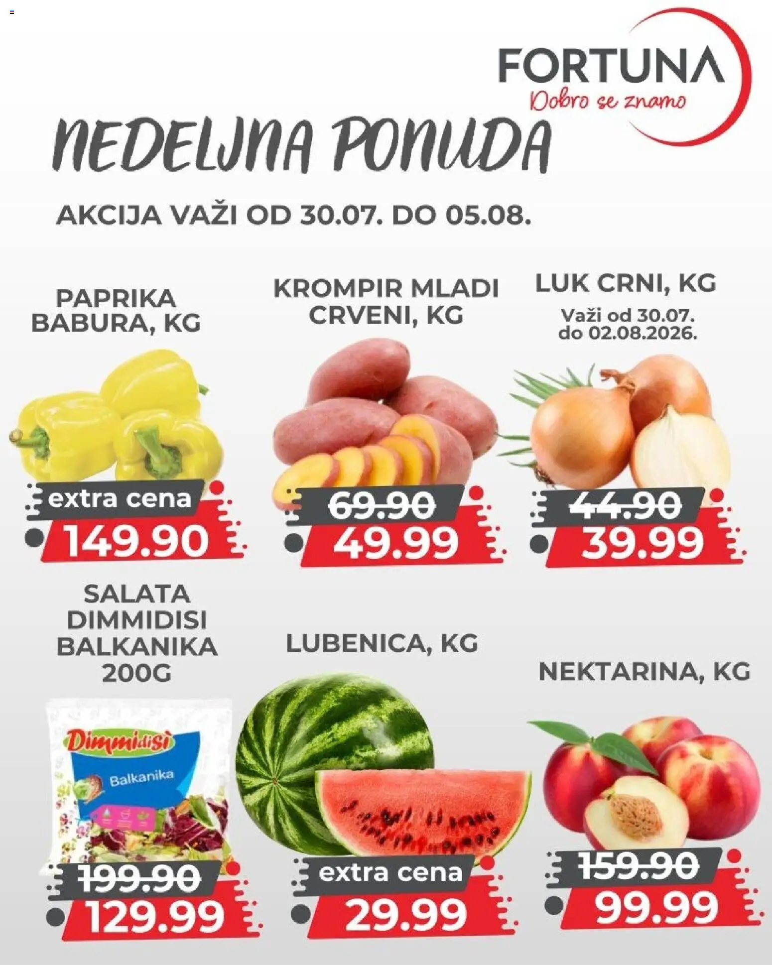 Fortuna Market katalog - važi od 30.07.2026 | Strana: 3 | Proizvode: Salata, Krompir, Paprika