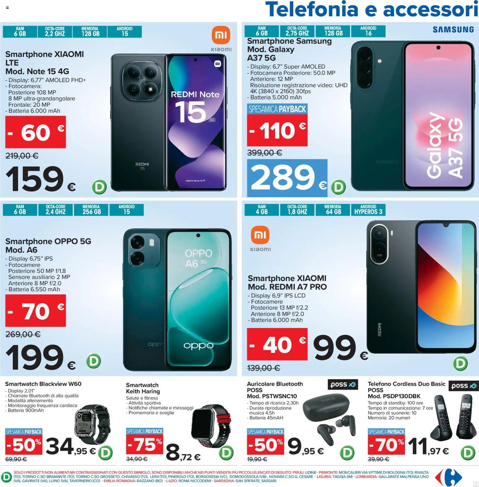 Volantino Carrefour del 23/10/2026 | Pagina: 43 | Prodotti: Smartphone samsung, Samsung Galaxy, Fotocamera, Samsung