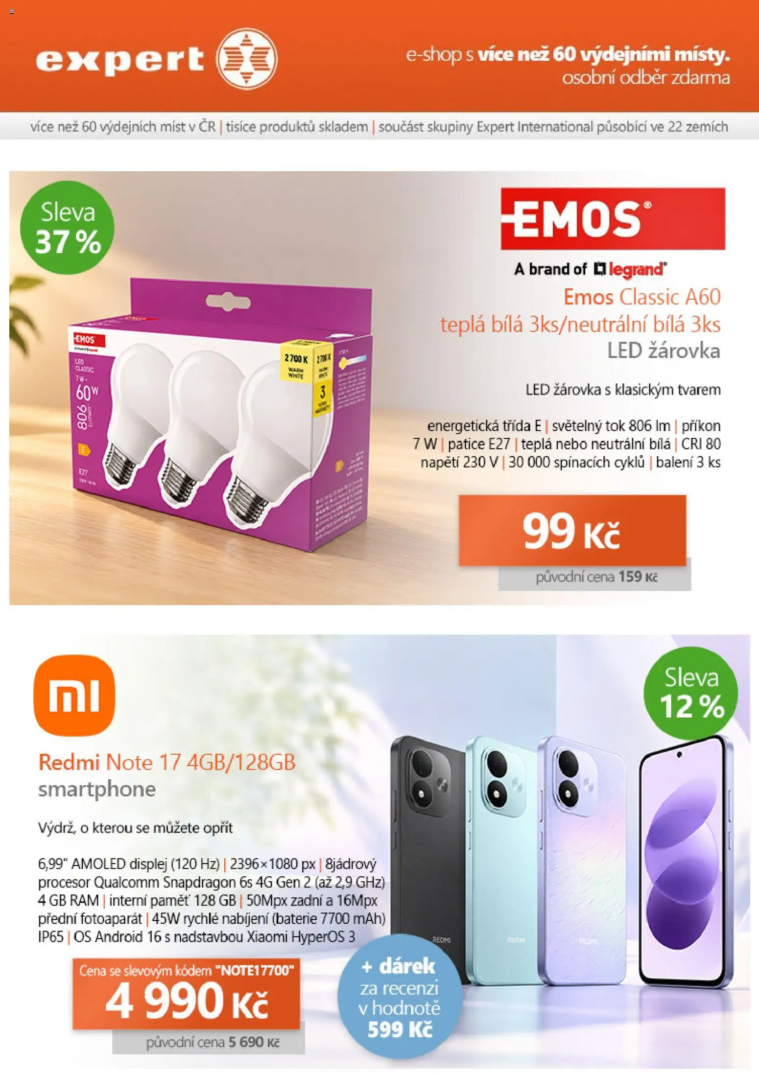 Expert elektro leták od 07.10.2026 | Strana: 2 | Produkty: Fotoaparát, Xiaomi, Baterie, LED