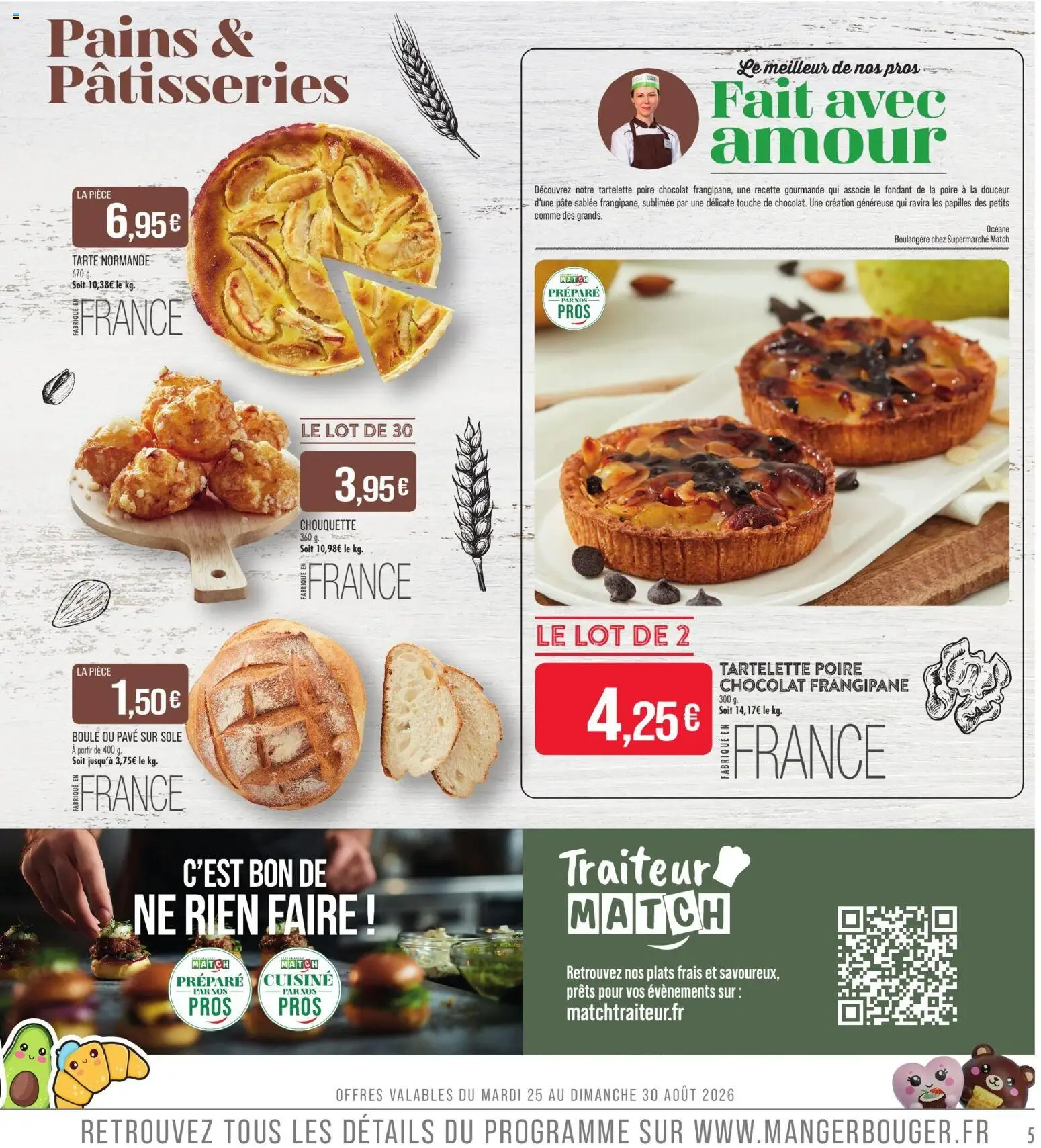 {H1} | Page: 5 | Produits: Poire, Chouquette, Pâte, Chocolat