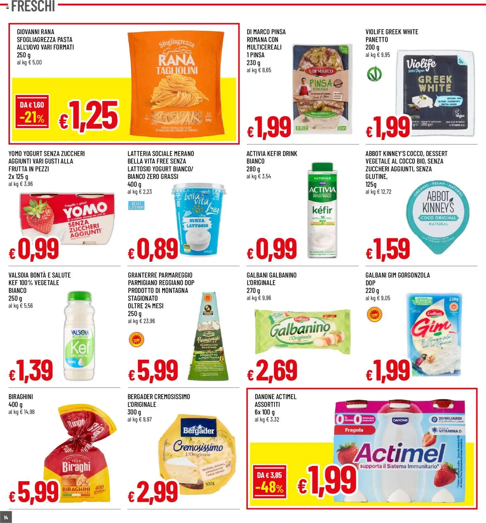 Volantino Famila del 29/10/2026 | Pagina: 13 | Prodotti: Yogurt, Frutta, Pasta, Parmigiano