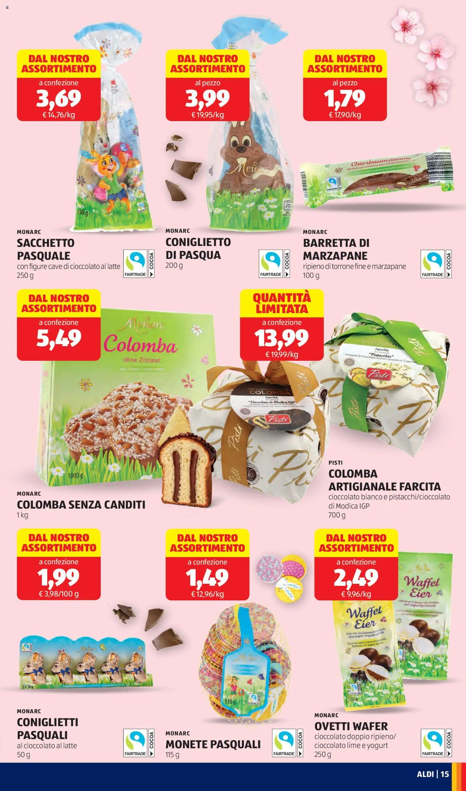 Volantino Aldi del 16.03.2026 | Pagina: 15 | Prodotti: Yogurt, Cioccolato, Latte, Lime