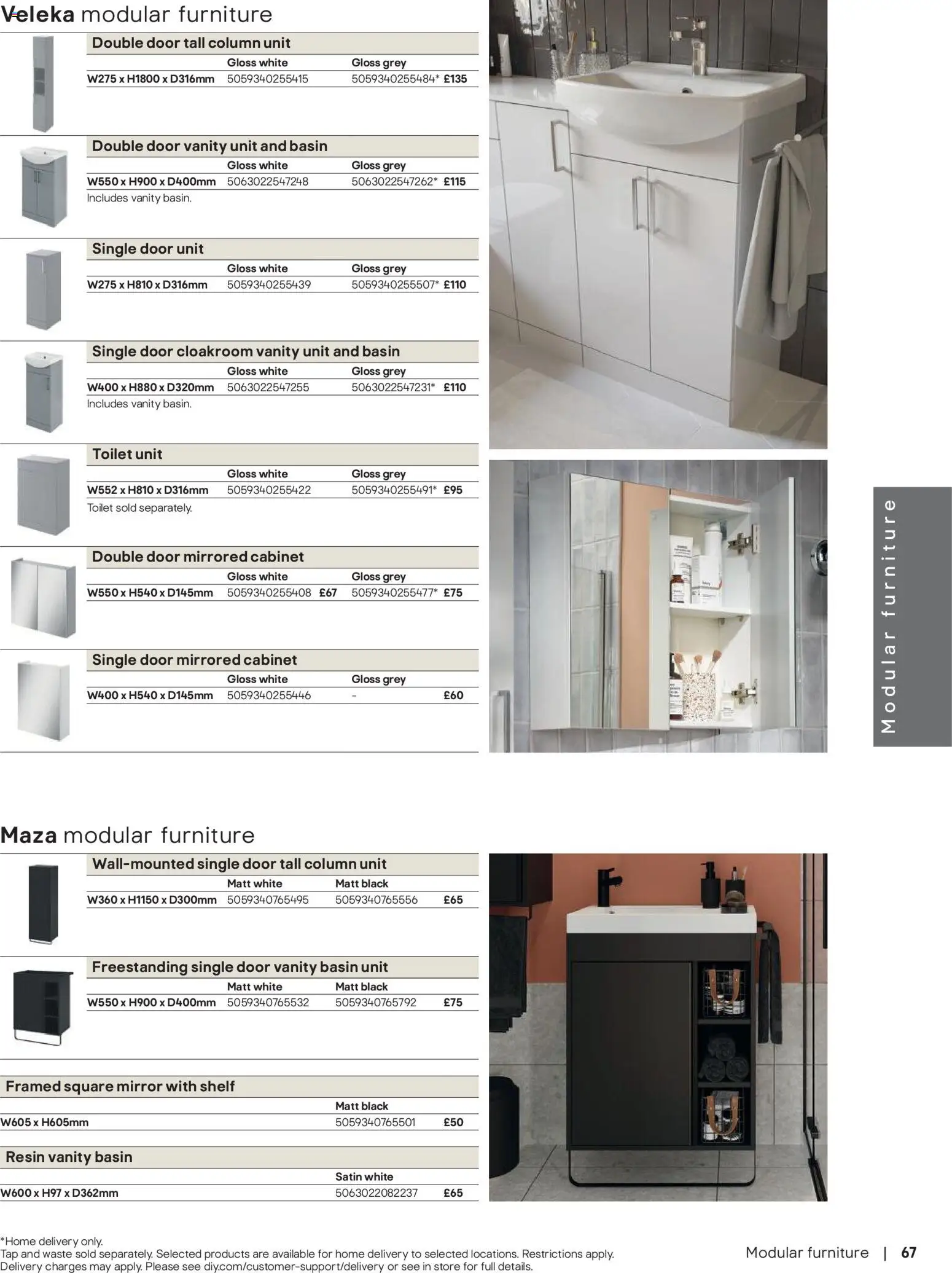 {H1} | Page: 68 | Products: Toilet, Mirror, Door, Cabinet