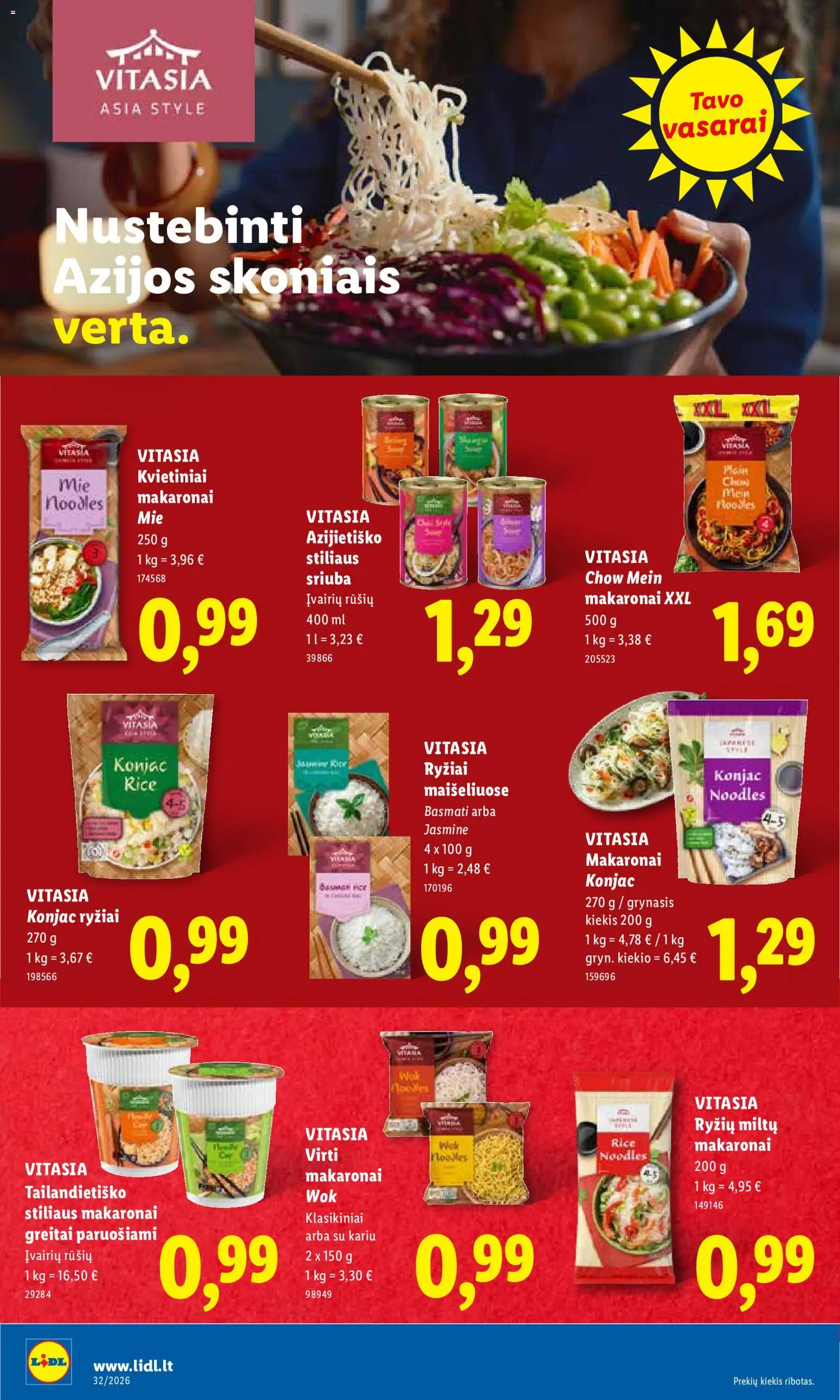 LIDL akcijos nuo 2026.08.03 | Puslapis: 14 | Prekių: Ryžiai, Makaronai