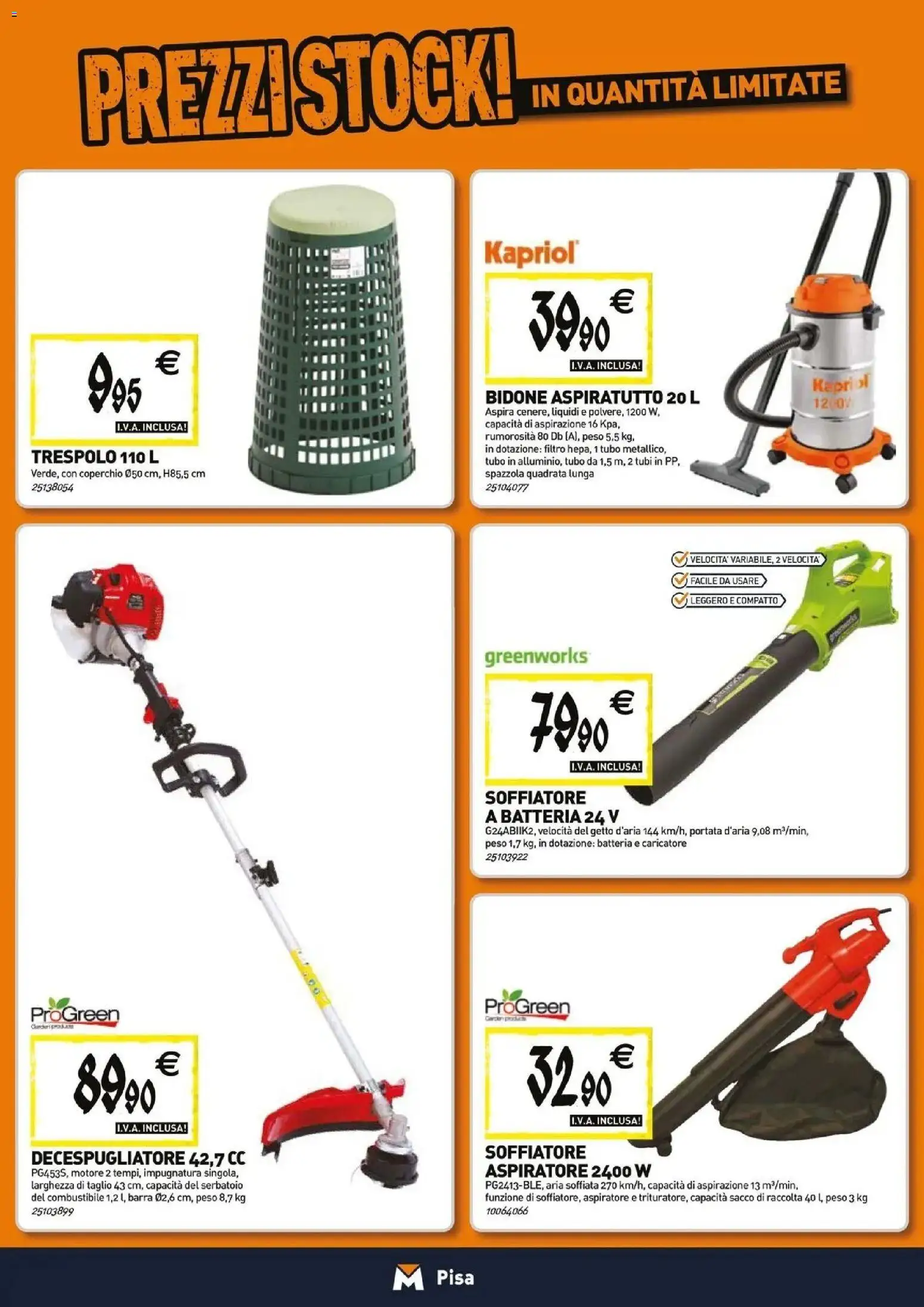 Nuovo TECNOMAT catalogo Pisa dal 27/08/2026 > offerte anteprima 🛍️ | Pagina: 17 | Prodotti: Taglio, Tubo, Decespugliatore, Batteria