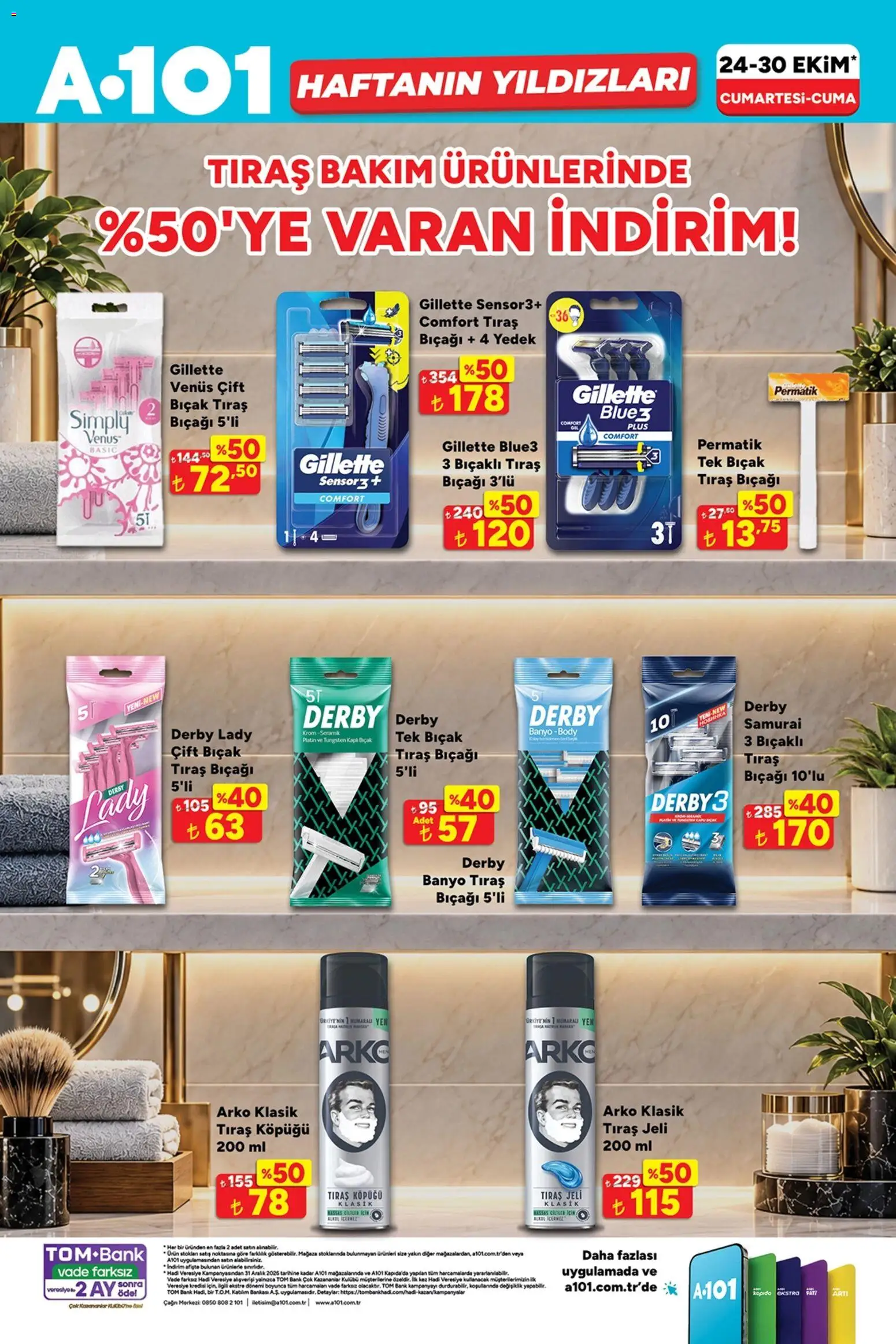 A101 Katalog - 24 Ekim 2026 tarihinden itibaren geçerlidir | Sayfa: 5 | Ürünler: Banyo, Tıraş köpüğü